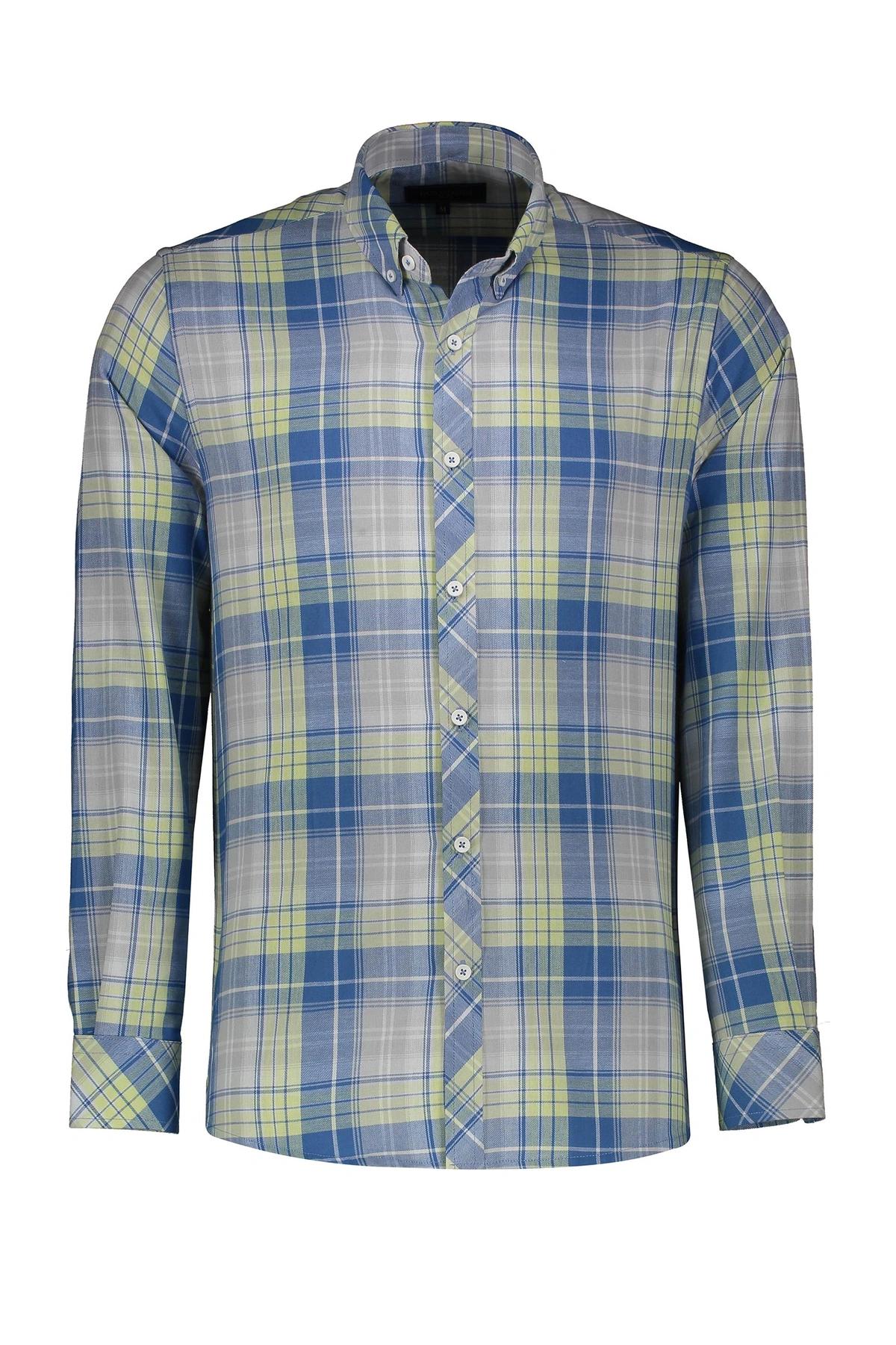 پیراهن آستین بلند مردانه طرح چهارخانه استایل رگولار ، پیراهن های پاتن جامه در طرح های متنوع و مختلف.