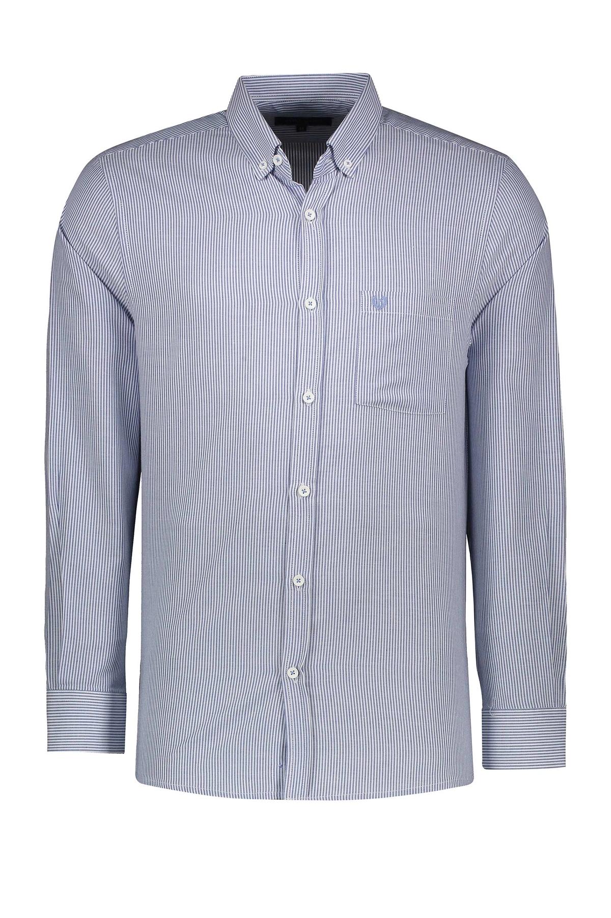 خرید پیراهن راه راه آستین بلند مردانه از برند پاتن جامه. ارسال رایگان پیراهن به سراسر کشور.