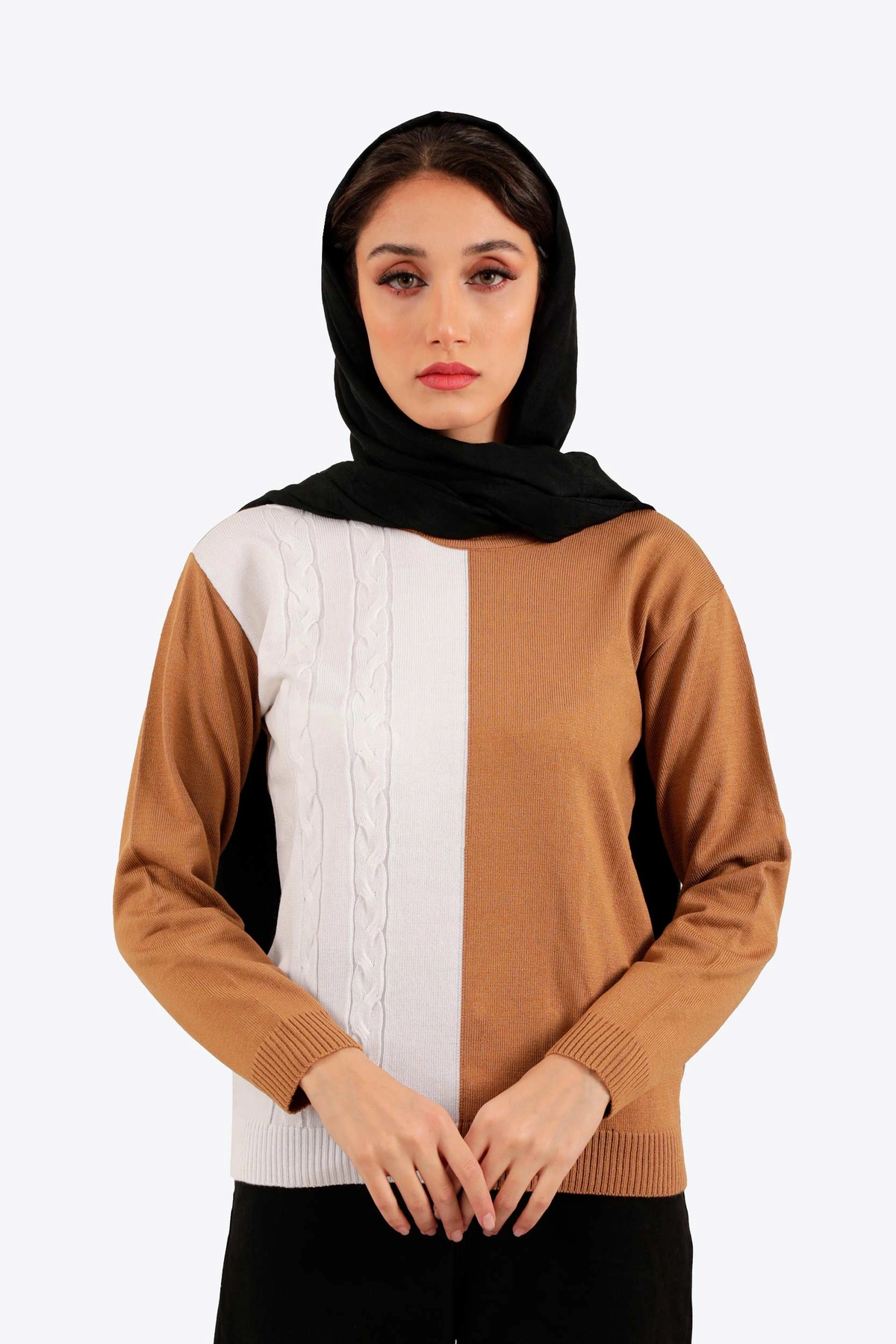 خرید بلوز بافت یقه گرد زنانه گرم زیر دست لطیف کشی از برند پاتن جامه ارسال رایگان. 