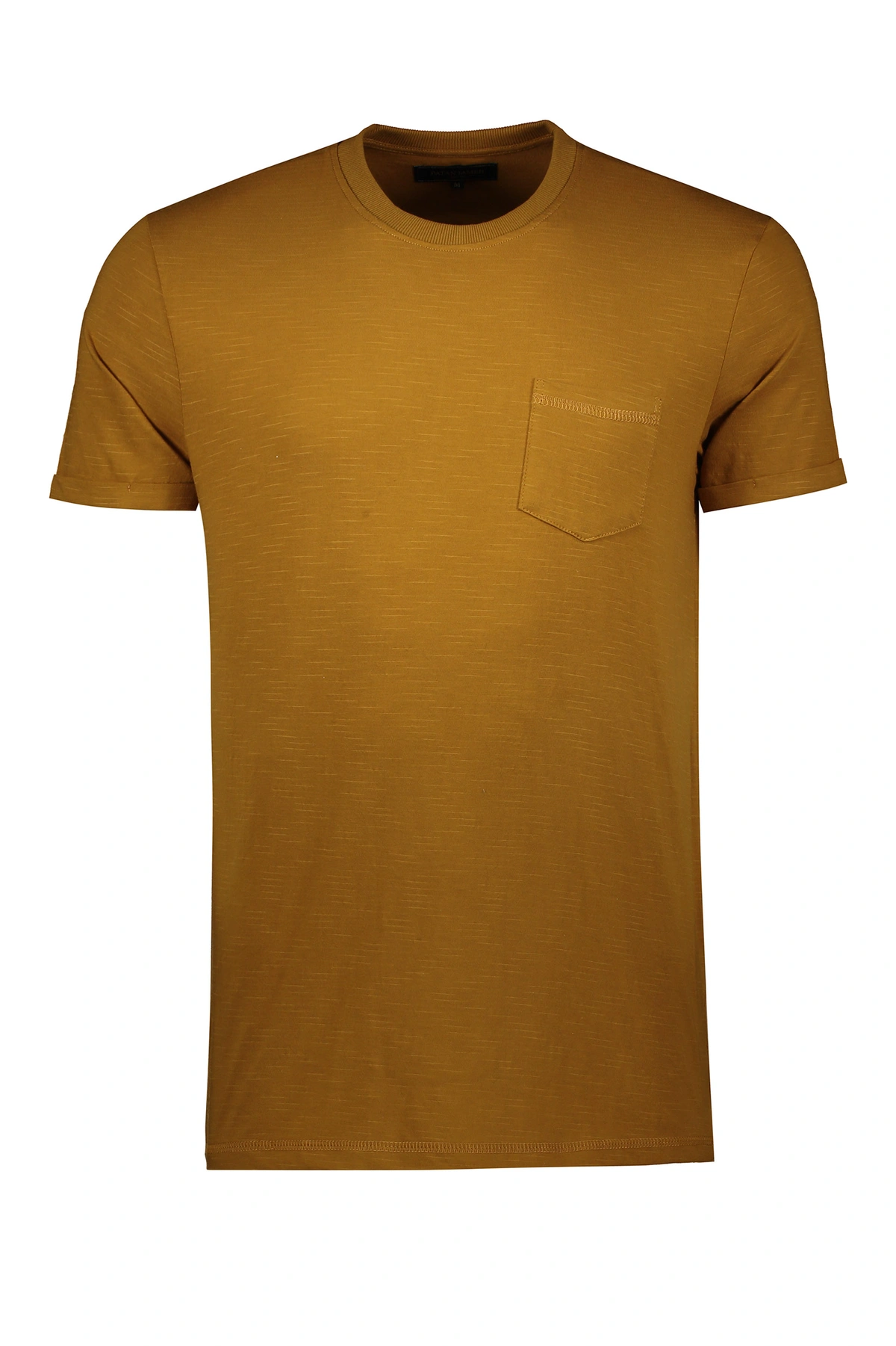 تی شرت آستین کوتاه مردانه رنگ خردلی تک جیب تولید برند پاتن جامه ارسال رایگان. 