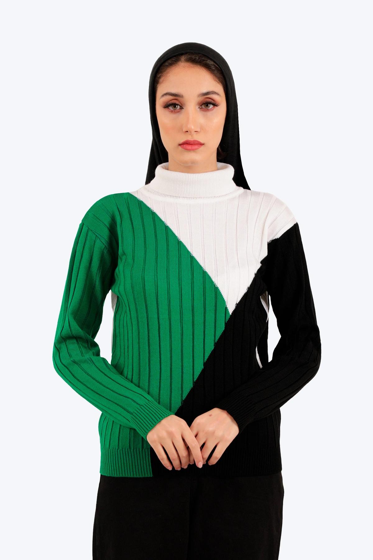 خرید بافت یقه اسکی زنانه گرم. یقه اسکی زنانه فری سایز.