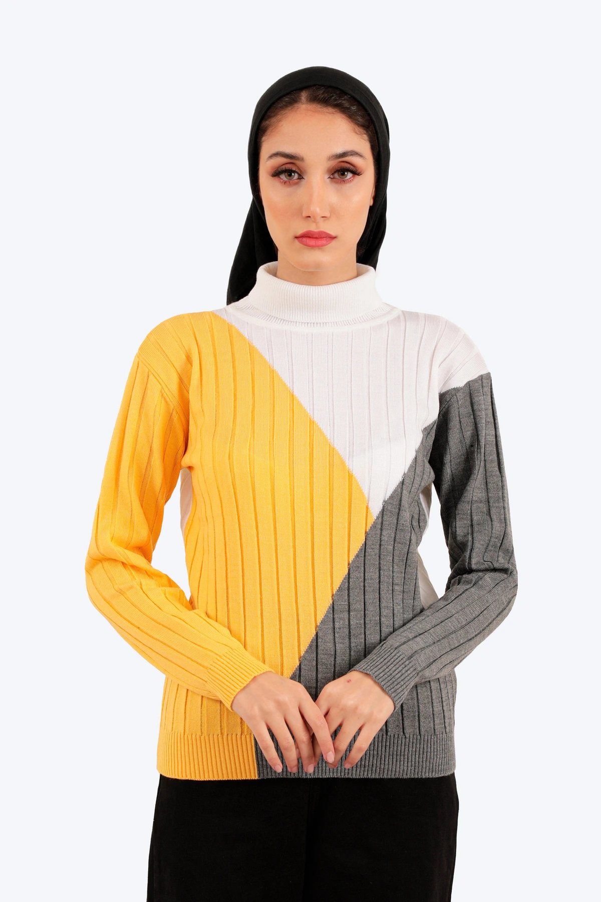 خرید بافت یقه اسکی زنانه گرم. یقه اسکی زنانه فری سایز.