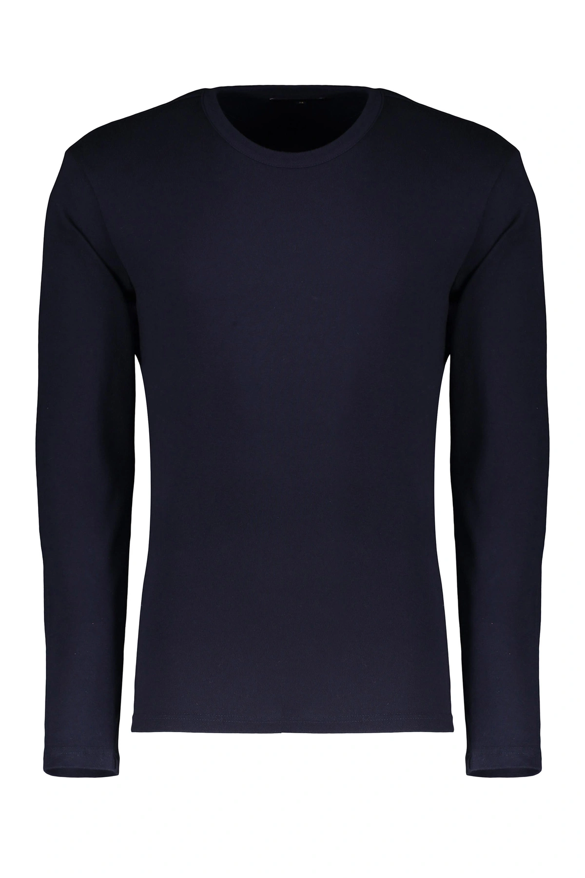 تیشرت آستین بلند مردانه خرید رنگ سرمه ای ، پارچه با ضخامت متوسط مناسب فصول نیمه سرد. 