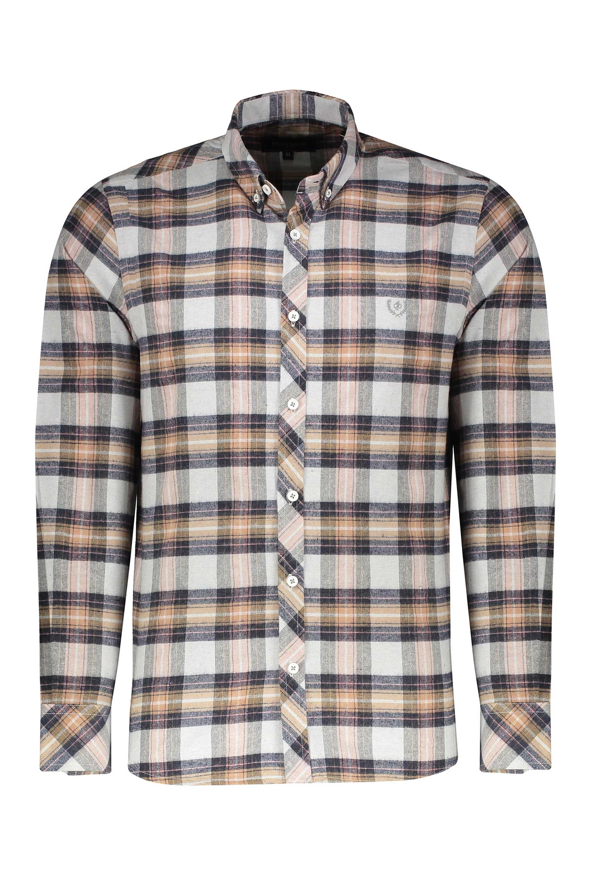 خرید پیراهن آستین بلند پشمی مردانه طرح چهارخانه با ارسال رایگان از فروشگاه آنلاین پاتن جامه. 