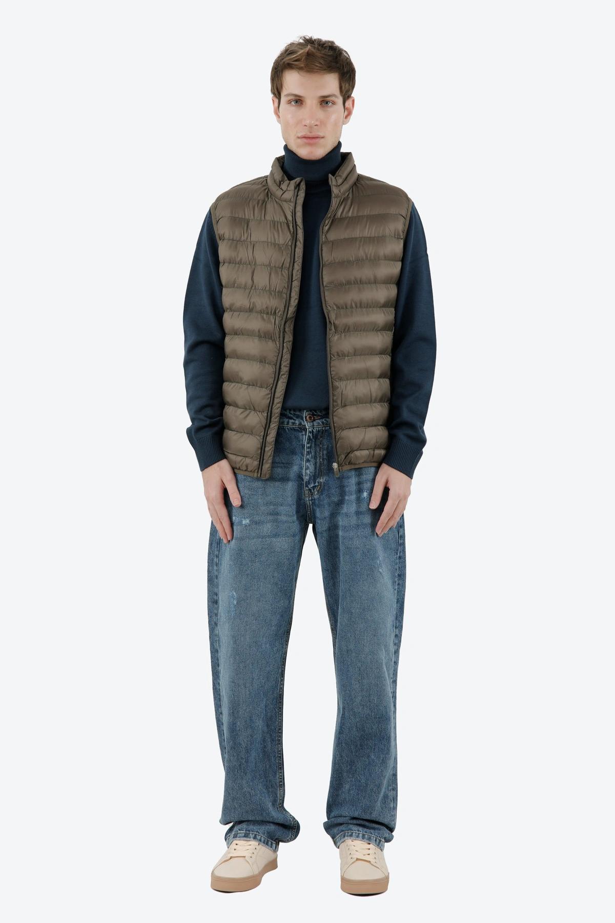 خرید ژیله شمعی مردانه رنگ قهوه ای. ژیله و جلیقه پاییزه مردانه ارسال رایگان.