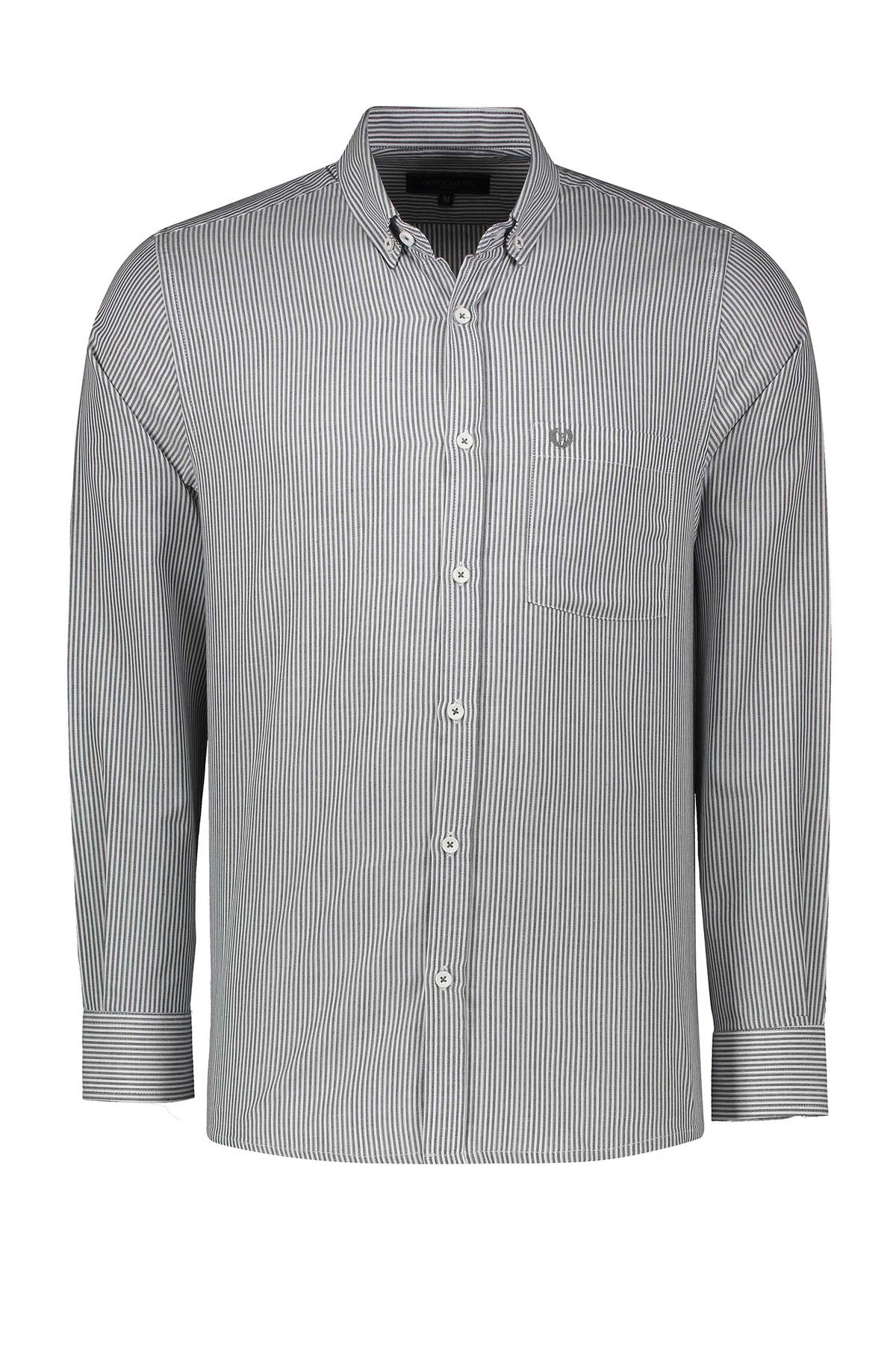 خرید پیراهن راه راه آستین بلند مردانه از برند پاتن جامه. ارسال رایگان پیراهن به سراسر کشور.