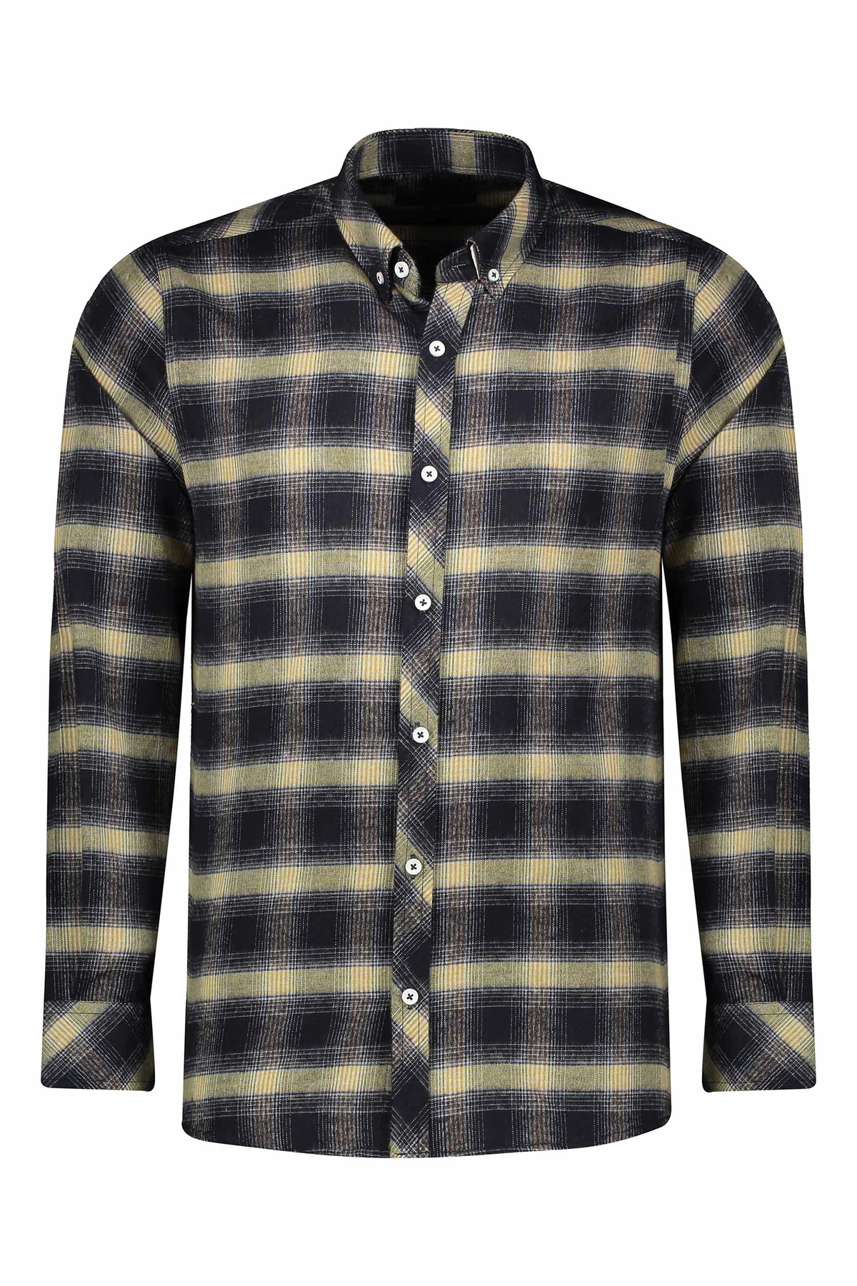 خرید پیراهن آستین بلند پشمی مردانه طرح چهارخانه با ارسال رایگان از فروشگاه آنلاین پاتن جامه. 