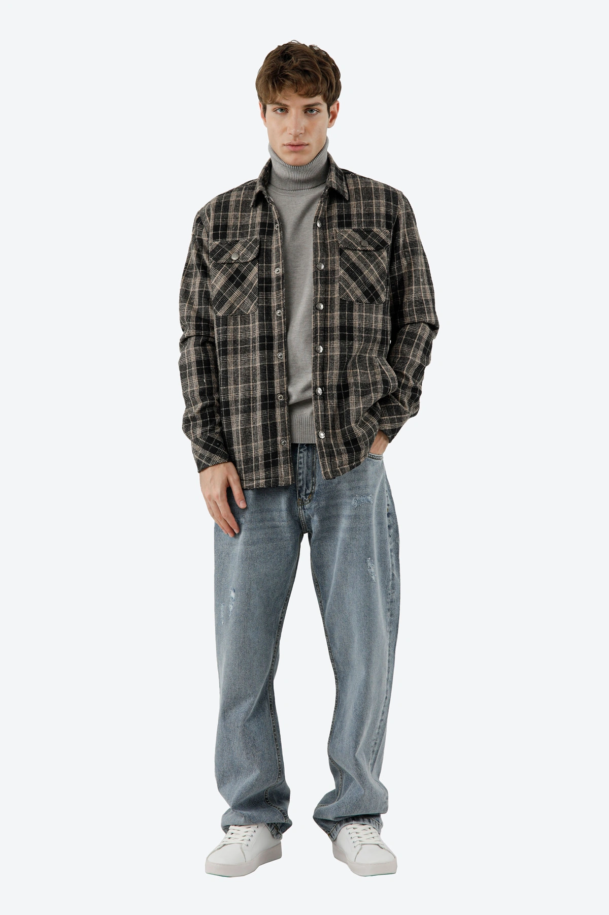 کاپشن پیراهنی چهارخانه مردانه ، کاپشن با آستری کرکی تدی خرید آسان و ارسال رایگان. 