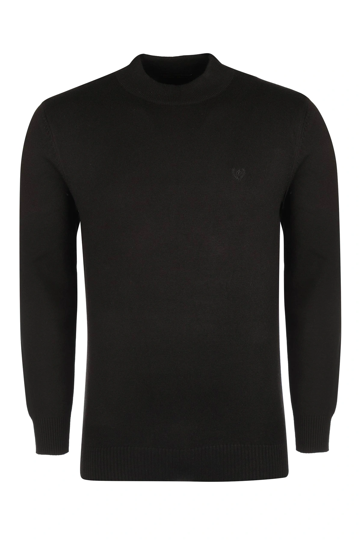 بافت یقه پنج سانت مشکی مردانه ، تولید از برند پاتن جامه ، پلیور گرم مردانه مناسب فصول سرد.