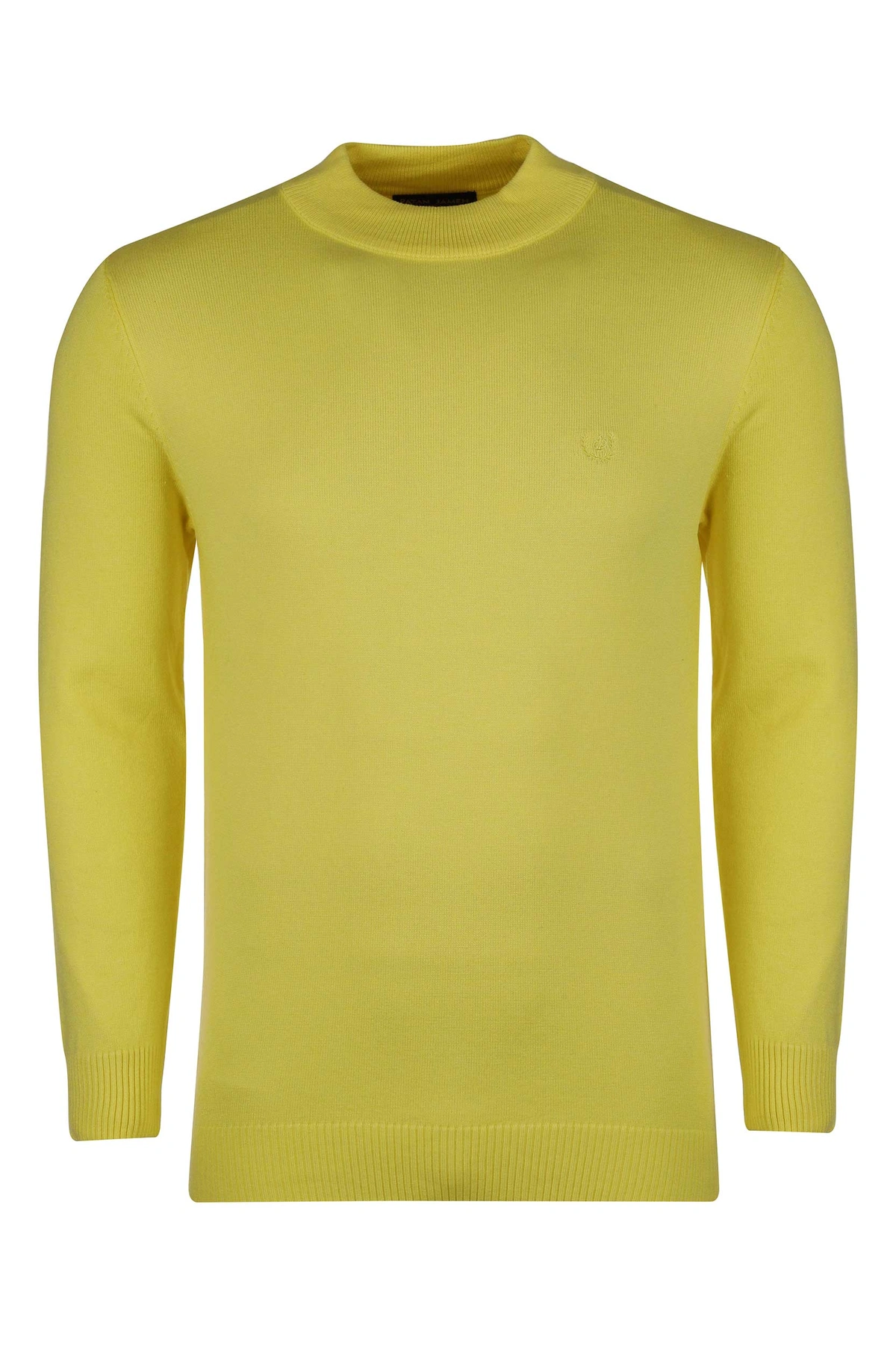 بافت یقه پنج سانت  لیمویی مردانه ، تولید از برند پاتن جامه ، پلیور گرم مردانه مناسب فصول سرد.