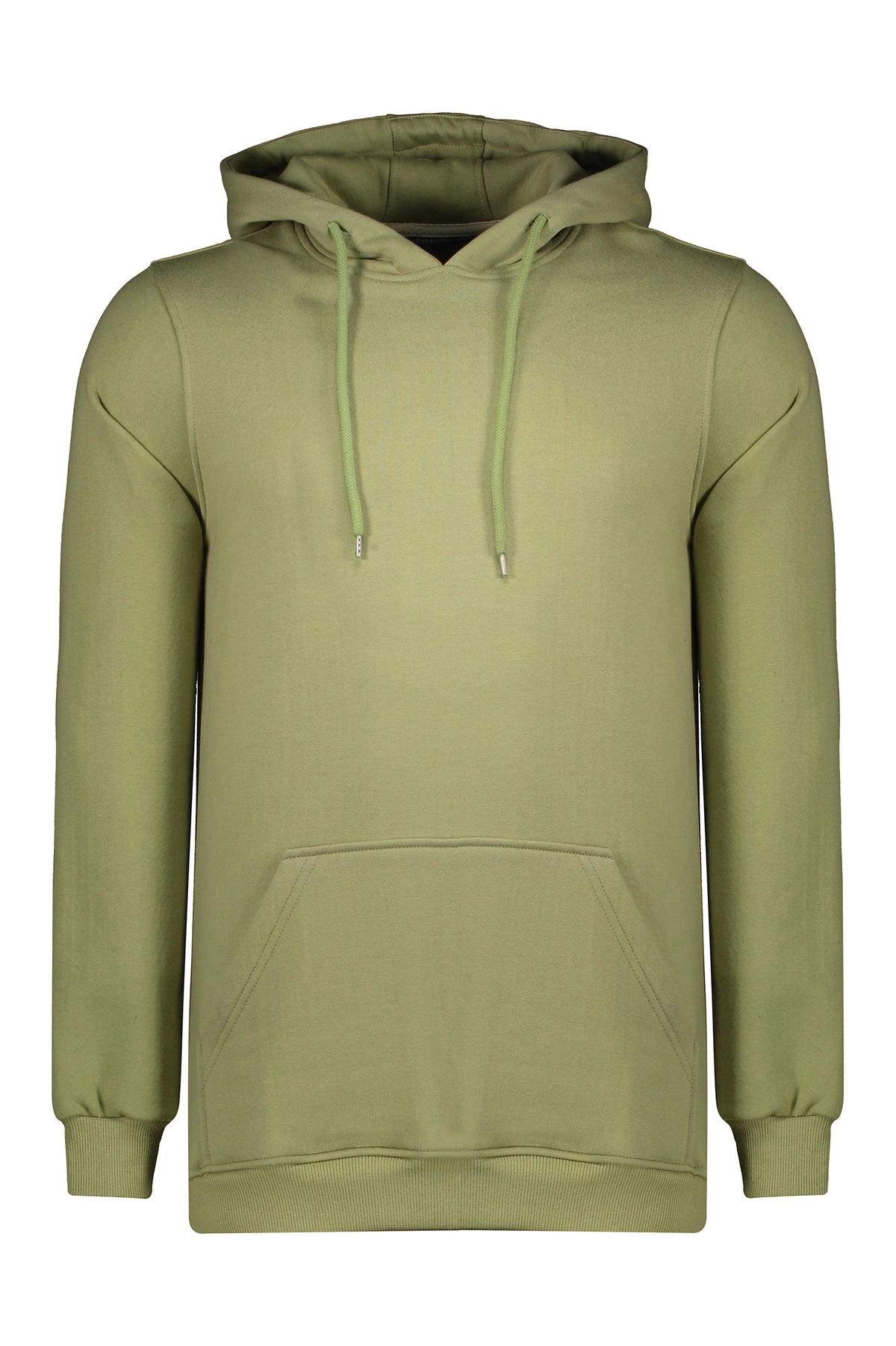 هودی مردانه به رنگ سبز مغز پسته ای ، جلو بسته دارای کلاه ثابت ، سوئیشرت هودی ضخیم پاییزه و زمستانه. 