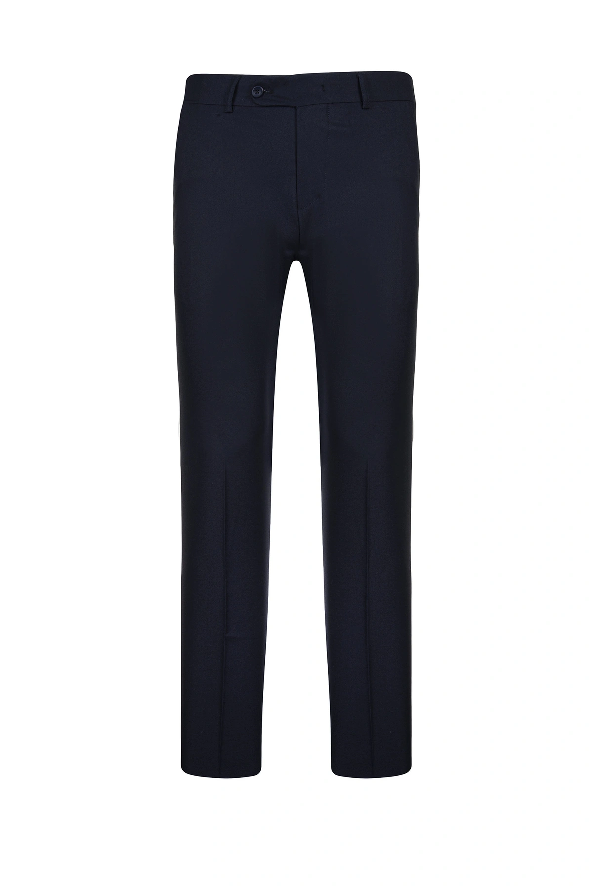 شلوار فاستونی مردانه رنگ سرمه ای تیره ، جنس شلوار پارچه ای پلی استر و ویسکوز از برند پاتن جامه.