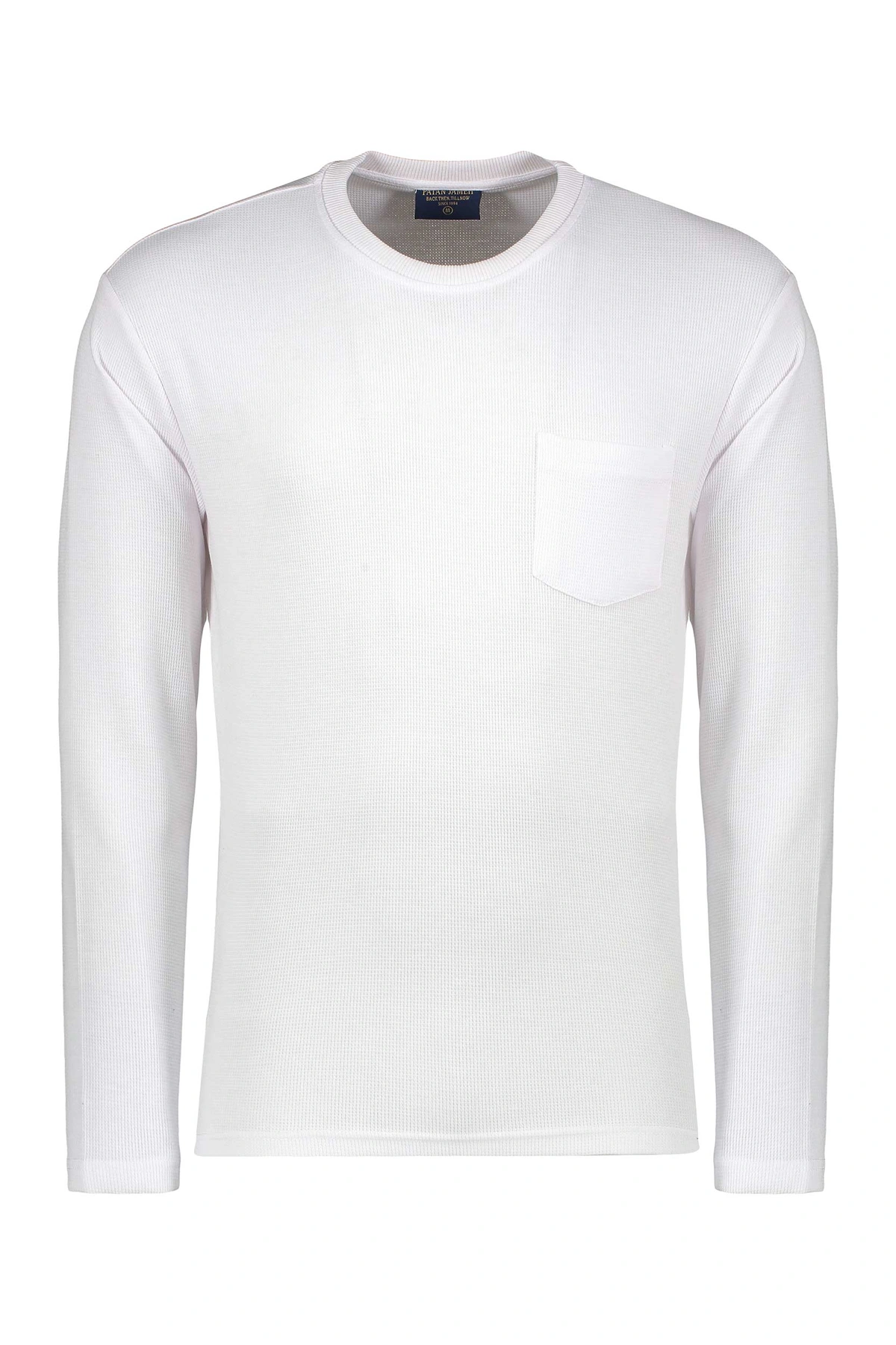 تی شرت آستین بلند سفید ، مدل فیت ، ضخامت پایین ، خرید آنلاین تی شرت آستین بلند سفید از پاتن. 