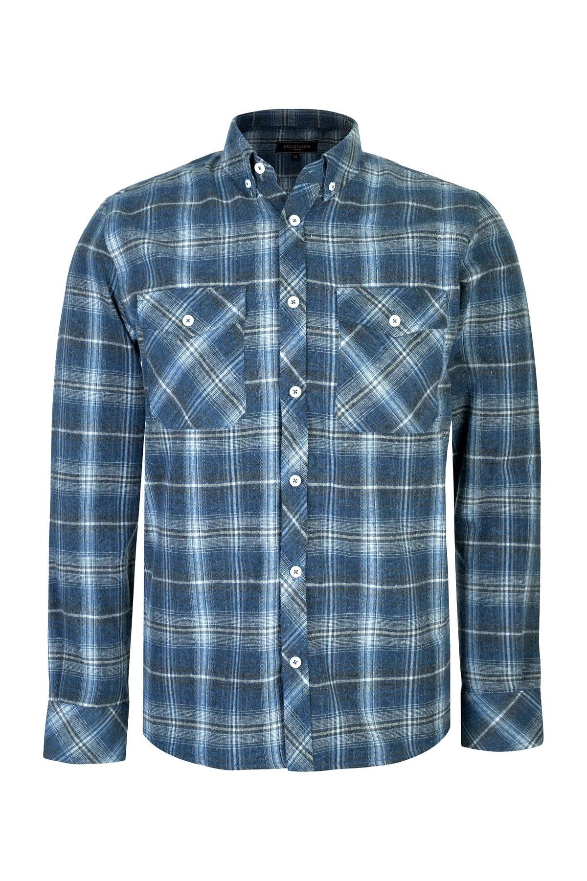 پیراهن طرح چهارخانه دو جیب در دار پشمی مردانه ، از برند پاتن جامه. 