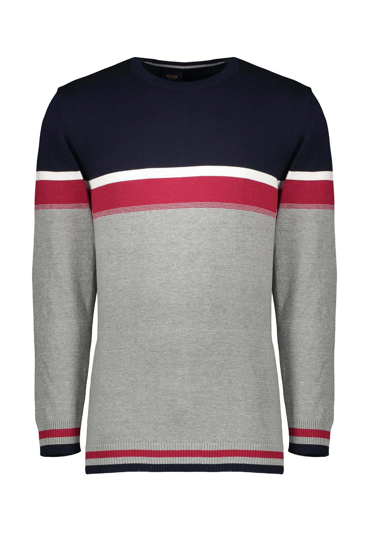 پلیور بافت مردانه طرح دار خط دار ، بافت گرم یقه گرد پاییزه ، خرید آسان با ارسال رایگان. 