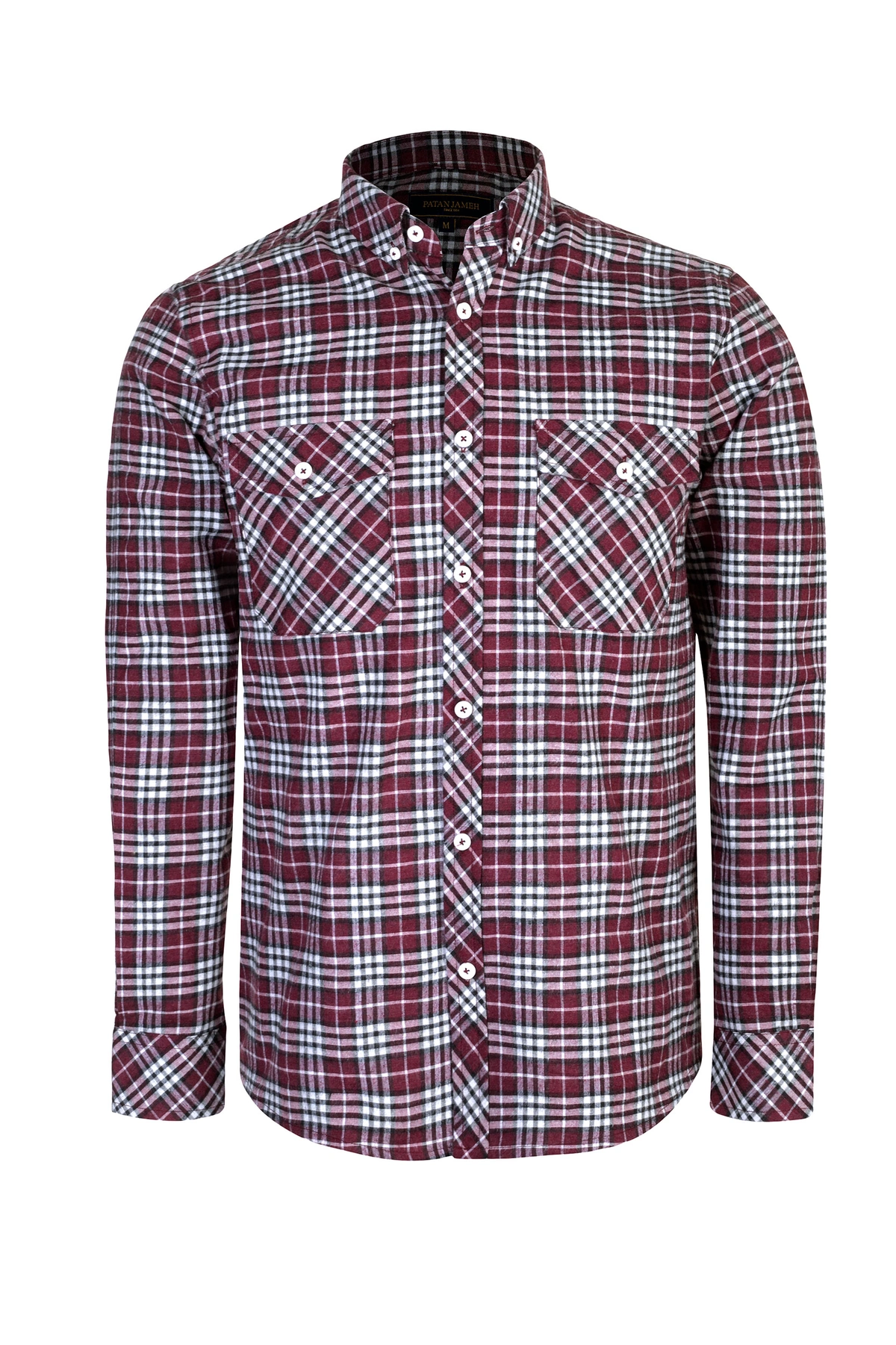 پیراهن طرح چهارخانه دو جیب در دار پشمی مردانه ، از برند پاتن جامه. 