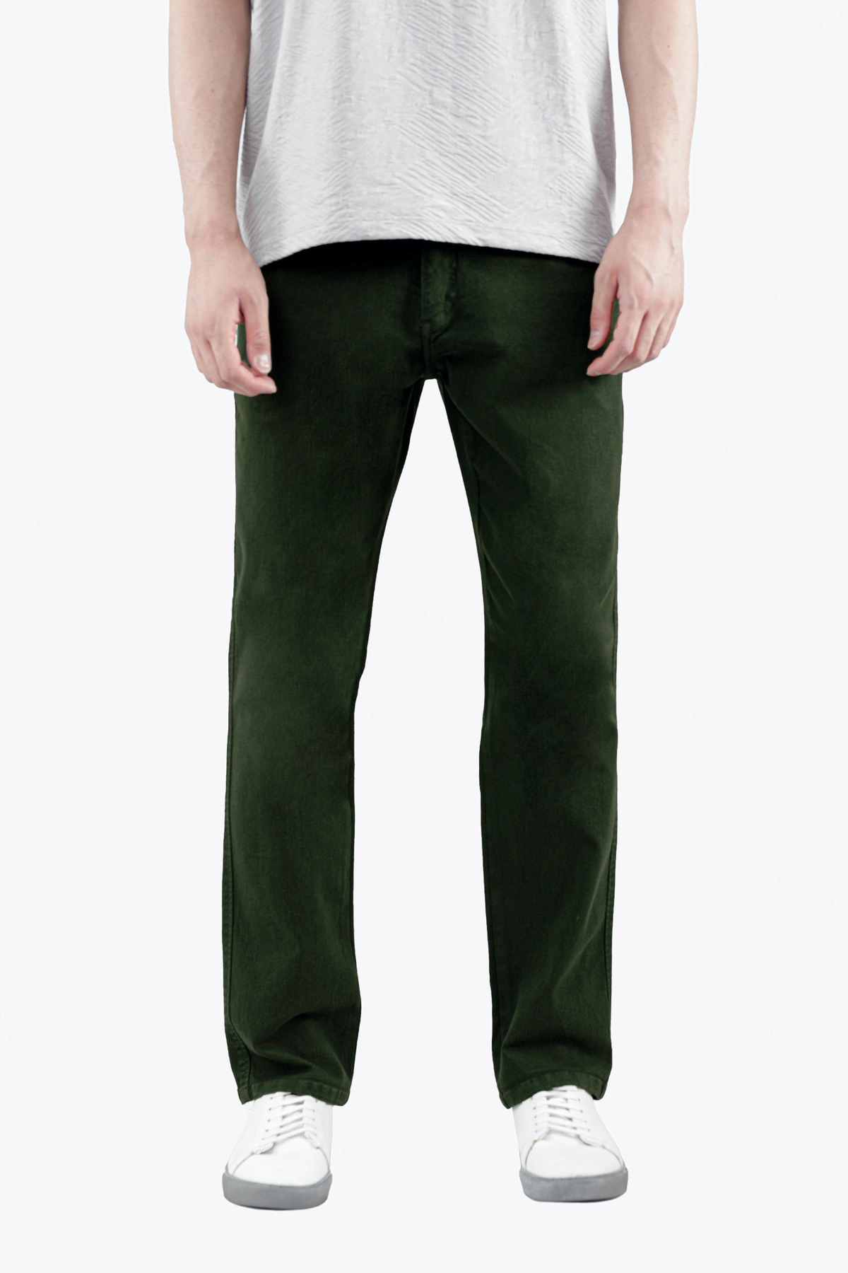 شلوار کتان مردانه رنگ سبز تیره تولید شده توسط برند پاتن جامه خرید آسان و ارسال رایگان.