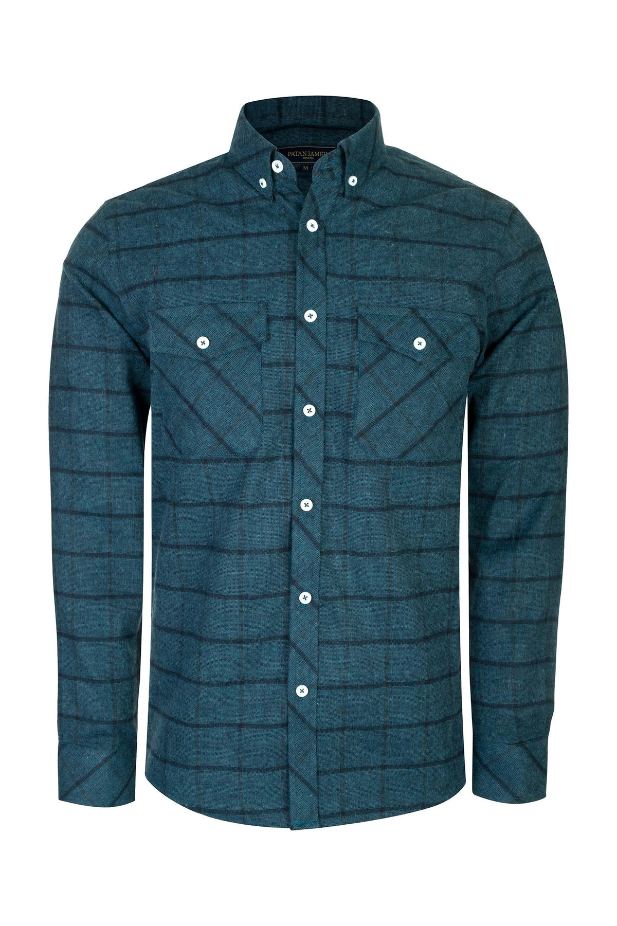 پیراهن طرح چهارخانه دو جیب در دار پشمی مردانه ، از برند پاتن جامه. 