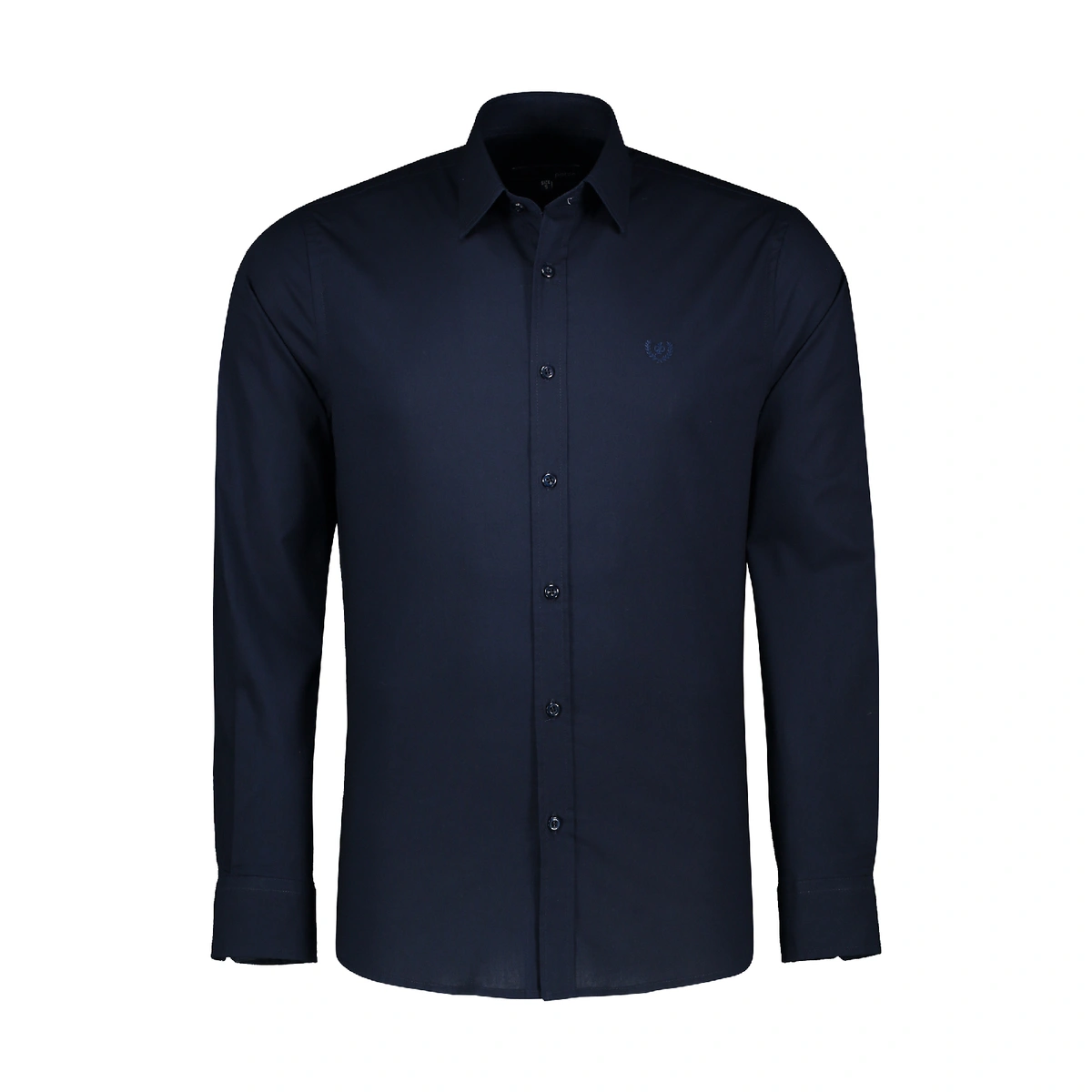 پیراهن آستین بلند کتان مردانه رنگ سرمه ای تولید پاتن جامه می باشد. جنس پارچه کتان (97 درصد کتان - 3 