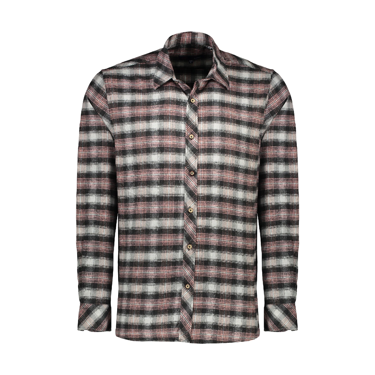 پیراهن پشمی آستین بلند مردانه تولید پاتن جامه می باشد. جنس پارچه صد در صد پنبه می باشد. پارچه براش خ