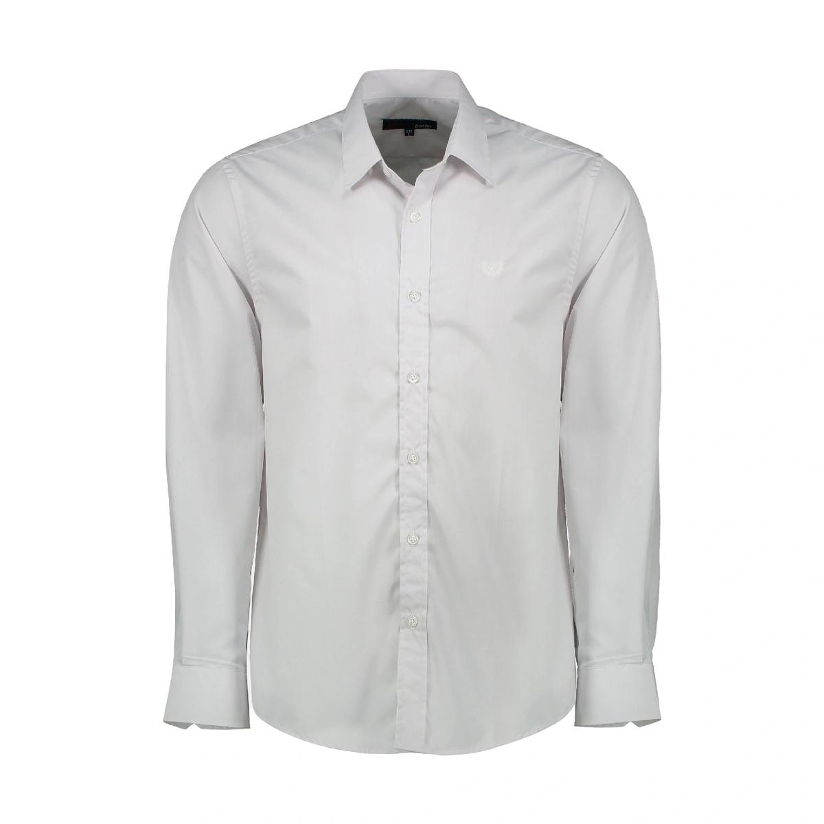 خرید پیراهن تترون مردانه با کیفیت بالا از پاتن جامه.پیراهن تترون آستین بلند مردانه رنگ آبی روشن تولی