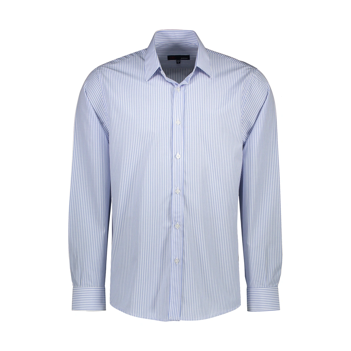 خرید پیراهن آستین بلند مردانه صد در صد پنبه تولید پاتن جامه می باشد. پیراهن نخی آستین بلند طرح راه ر