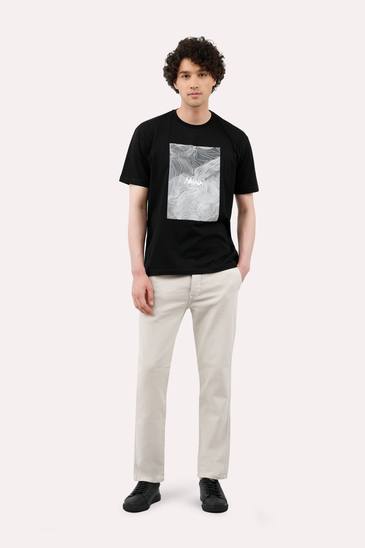 تی شرت مشکی چاپدار مردانه پاتن جامه. خرید از فروشگاه آنلاین پاتن جامه. قیمت تیشرت پاتن جامه ملانژ