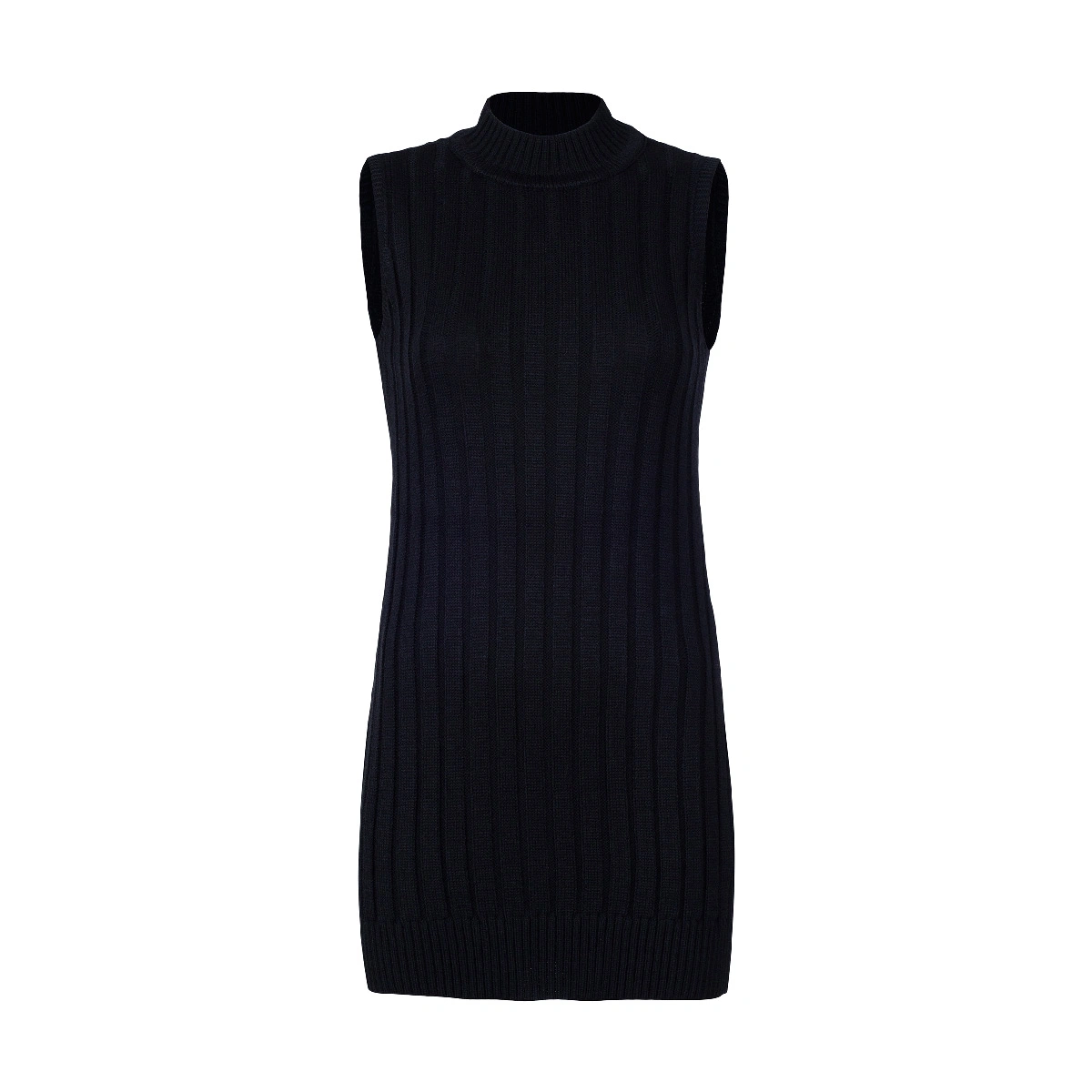 تونیک بافت زنانه آستین حلقه ای / رنگ مشکی - نخ پلی استر / 70 سانت تولید شرکت پاتن جامه. مناسب استافد