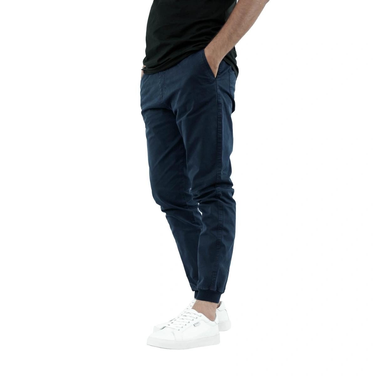 خرید شلوار اسلش مردانه تولید پاتن جامه. شلوار کتان کمرکش دمپا کش مردانه. رنگ سرمه ای 