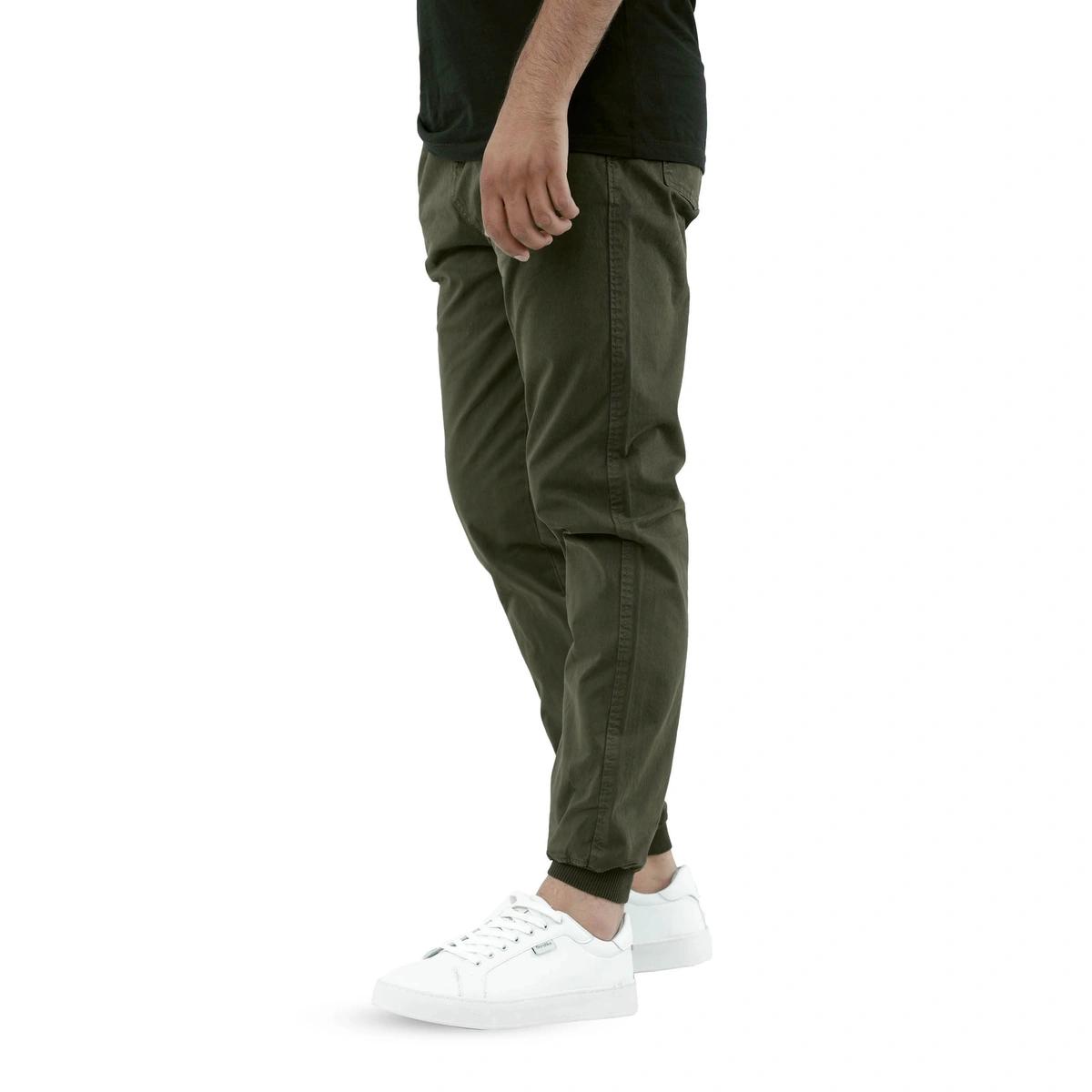 خرید شلوار اسلش مردانه سبز تیره تولید پاتن جامه. شلوار کتان کمرکش دمپا کش مردانه 