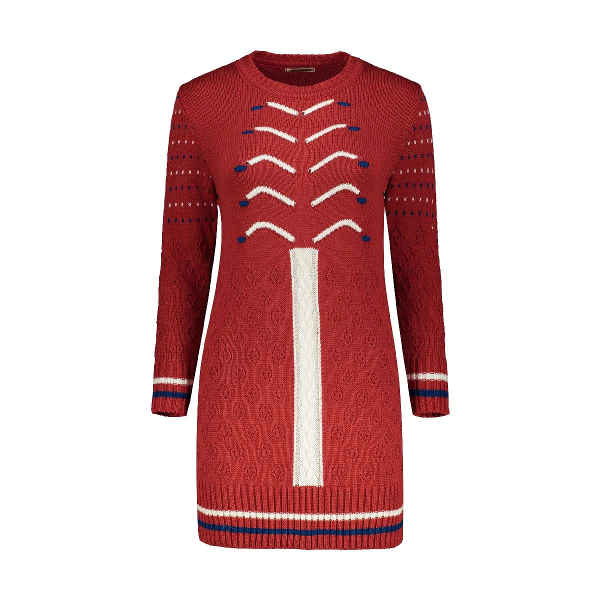 بافت زنانه رنگ قرمز تولید پاتن جامه می باشد. فری سایز تمام کشی