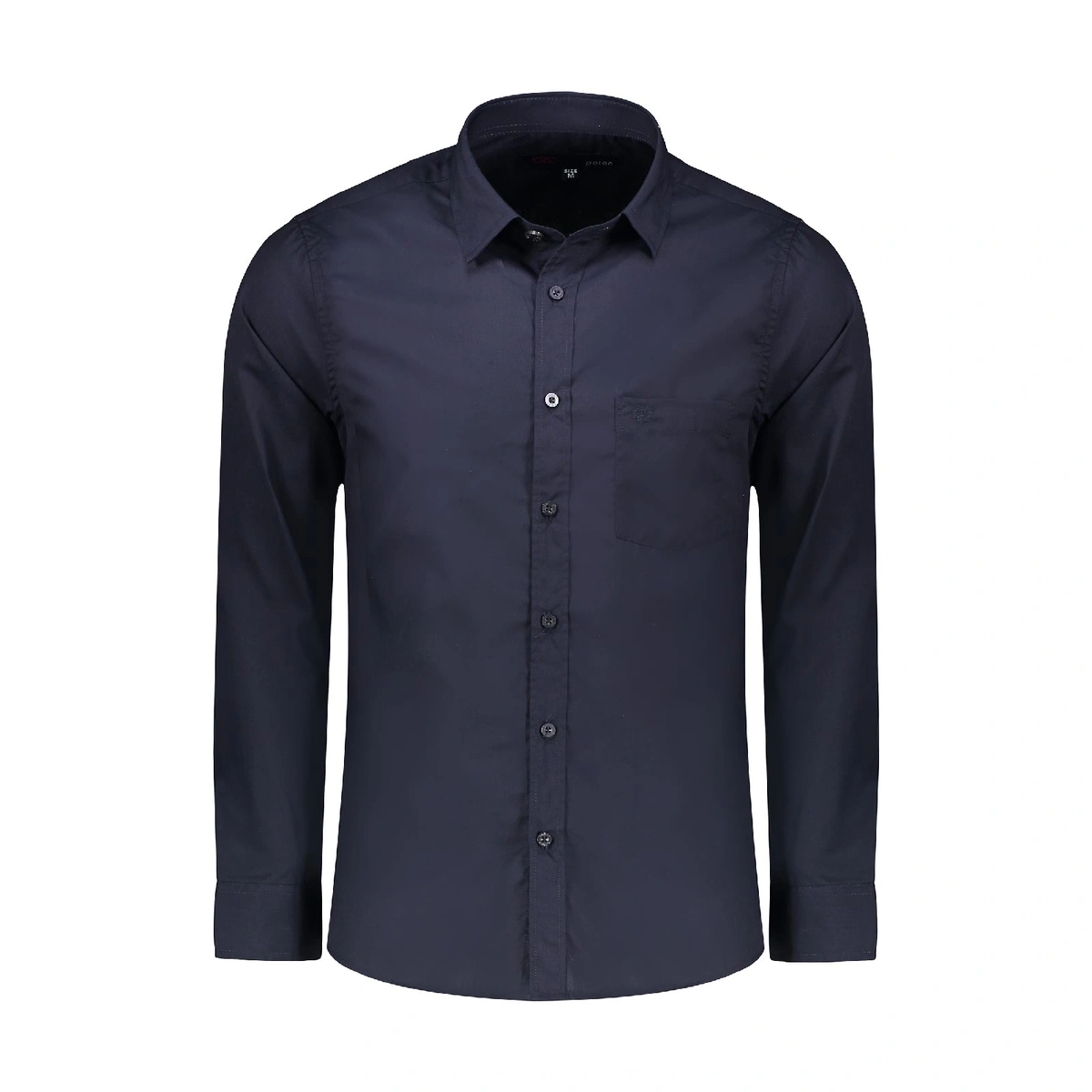 پیراهن آستین بلند تترون رنگ سرمه ای مردانه مدل رسمی پاتن جامه. 