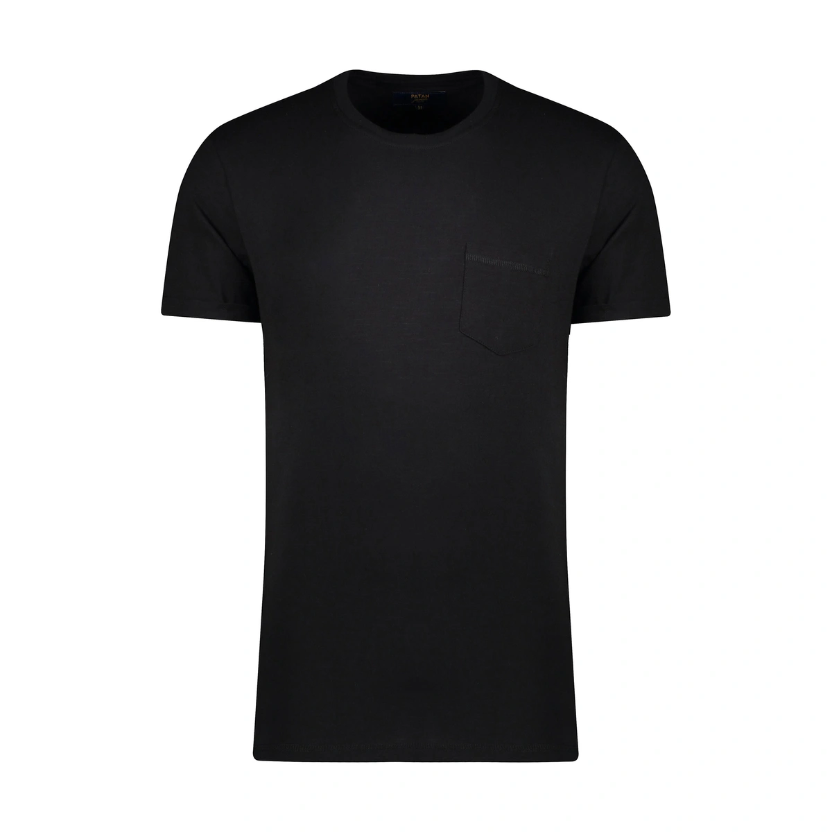 تیشرت آستین کوتاه مشکی مردانه. دارای تک جیب روی سینه. یقه گرد. 