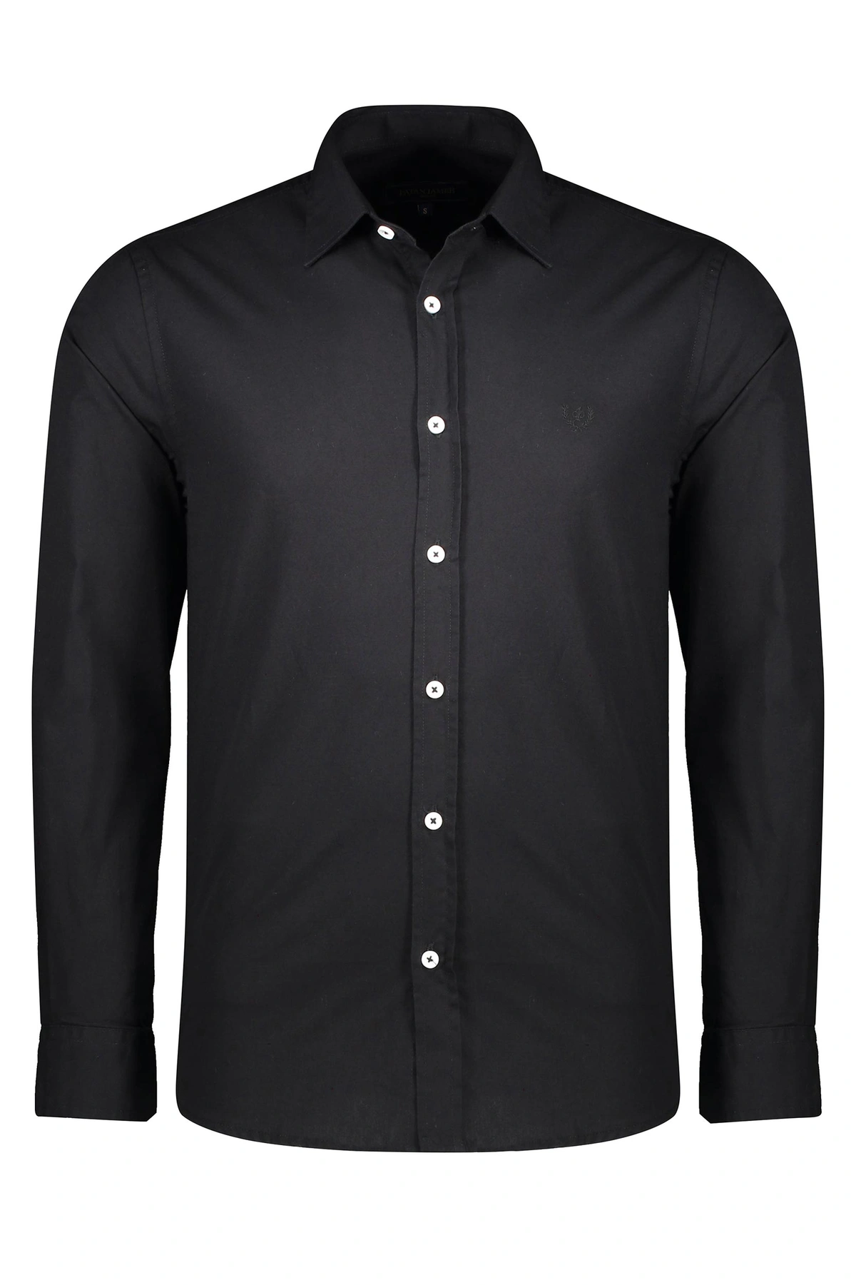 پیراهن آستین بلند مردانه رنگ مشکی. پیراهن مردانه پاتن جامه مدل معمولی