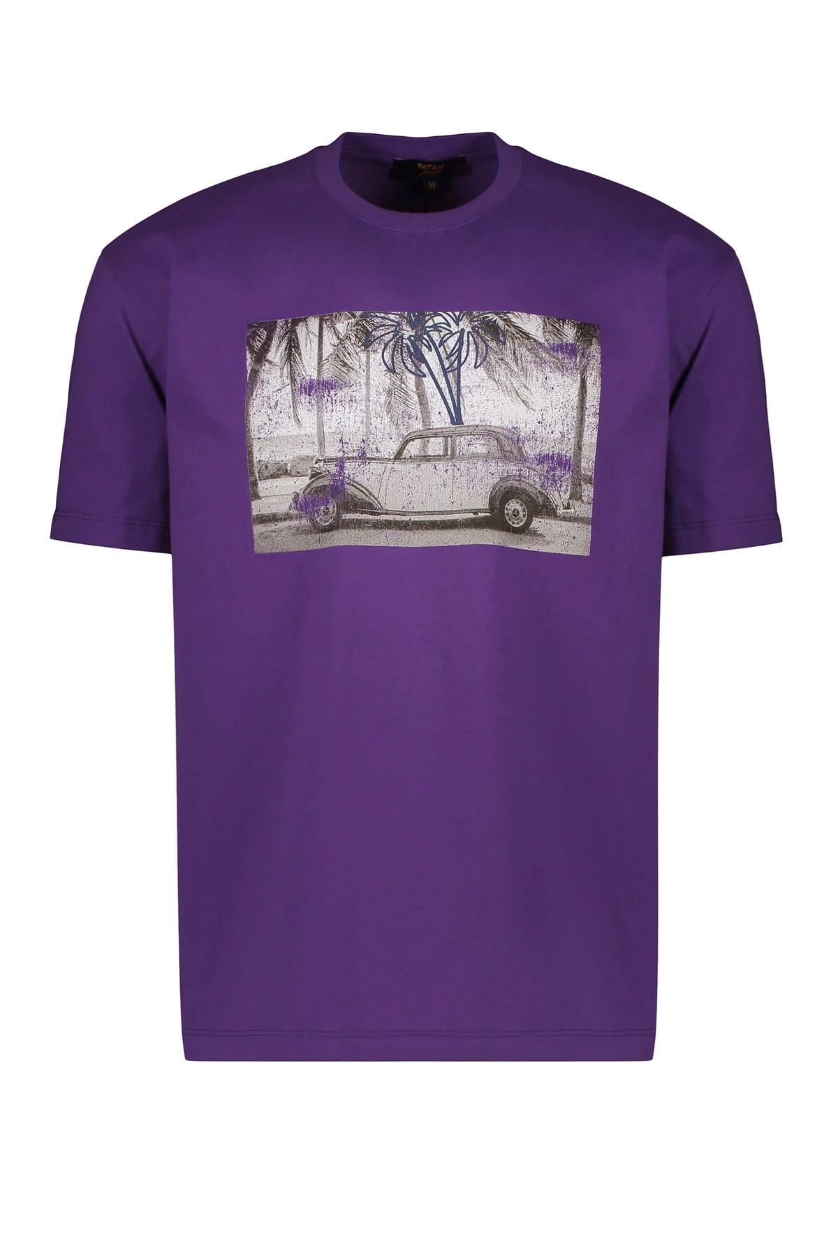 تیشرت آستین کوتاه مردانه یقه گرد رنگ بنفش از برند پاتن جامه خرید آسان با ارسال رایگان.