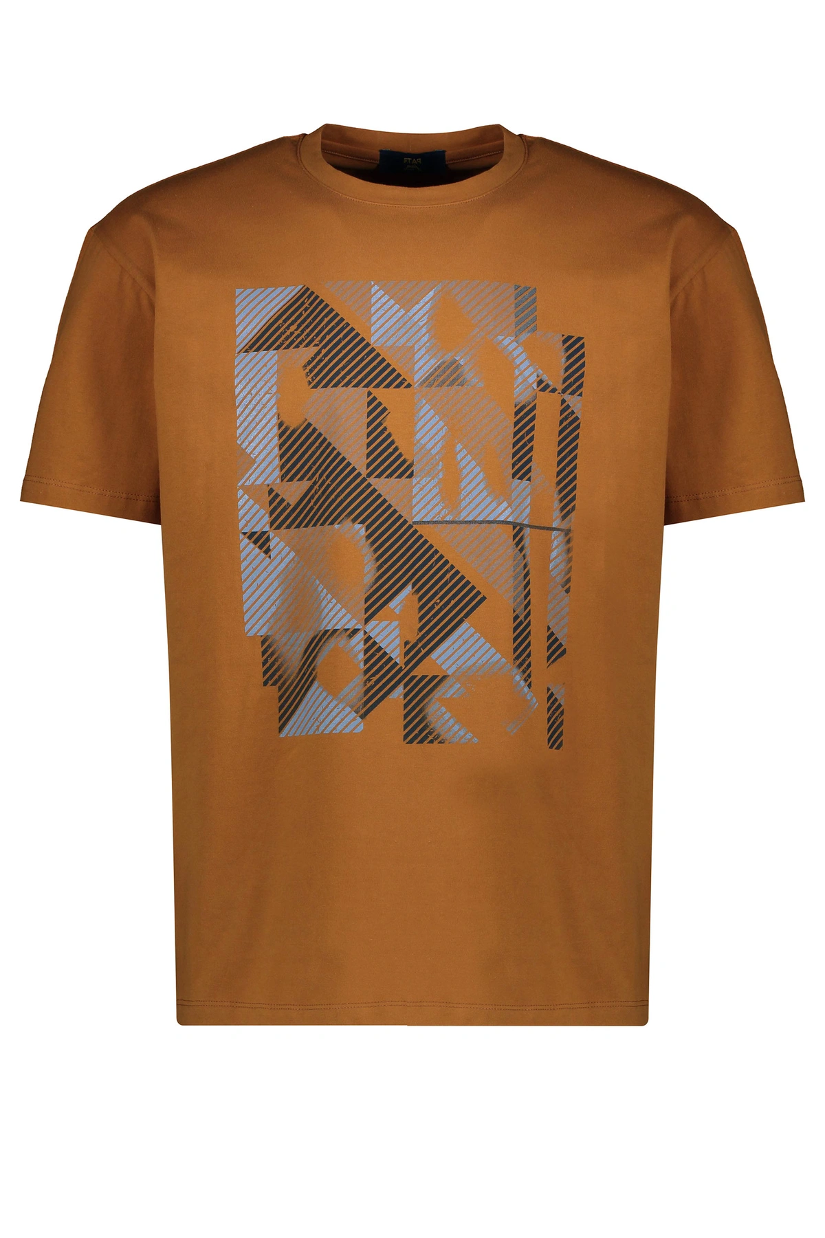 تیشرت آستین کوتاه مردانه چاپدار رنگ آجری خرید آنلاین از فروشگاه پاتن جامه. 