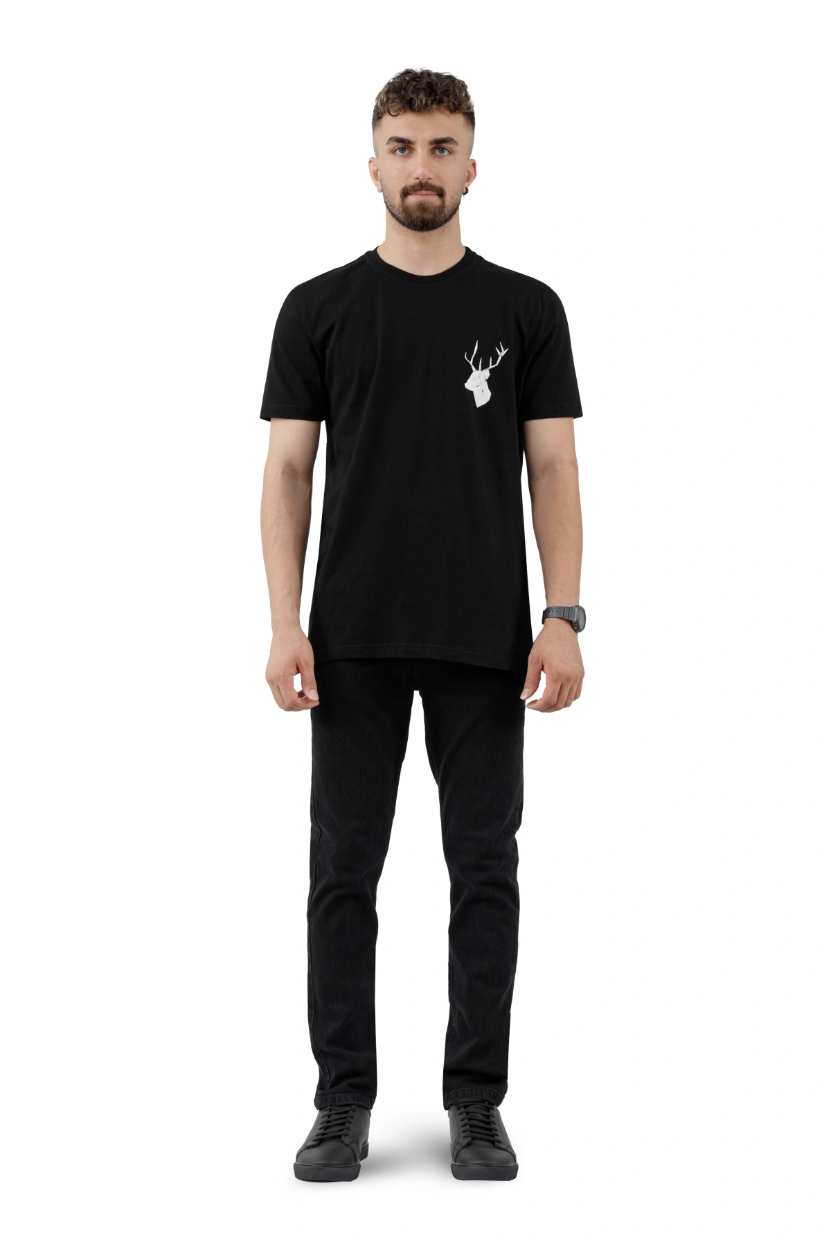 تیشرت آستین کوتاه چاپدار مردانه طرح گوزن پاتن جامه. خرید از فروشگاه آنلاین پاتن جامه. 