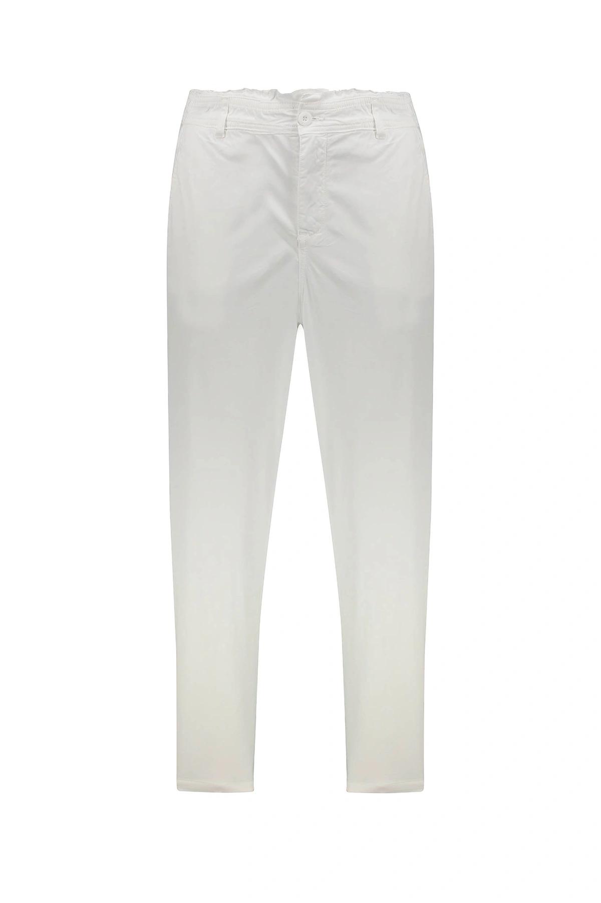 شلوار کتان رنگ سفید زنانه مدل راسته پاتن جامه/ قیمت شلوار کتان زنانه فروشگاه آنلاین پاتن جامه