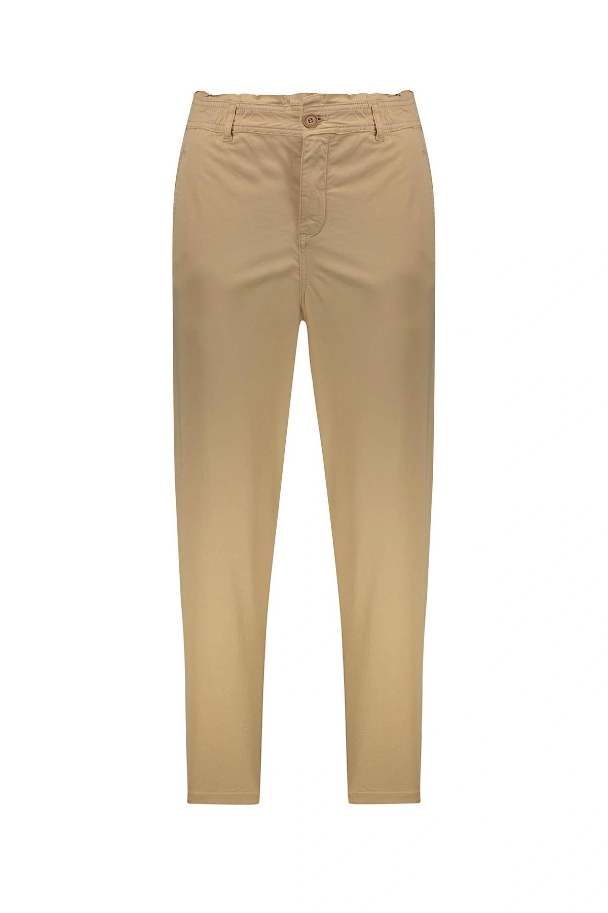 شلوار کتان رنگ کرم زنانه مدل راسته پاتن جامه/ قیمت شلوار کتان زنانه فروشگاه آنلاین پاتن جامه