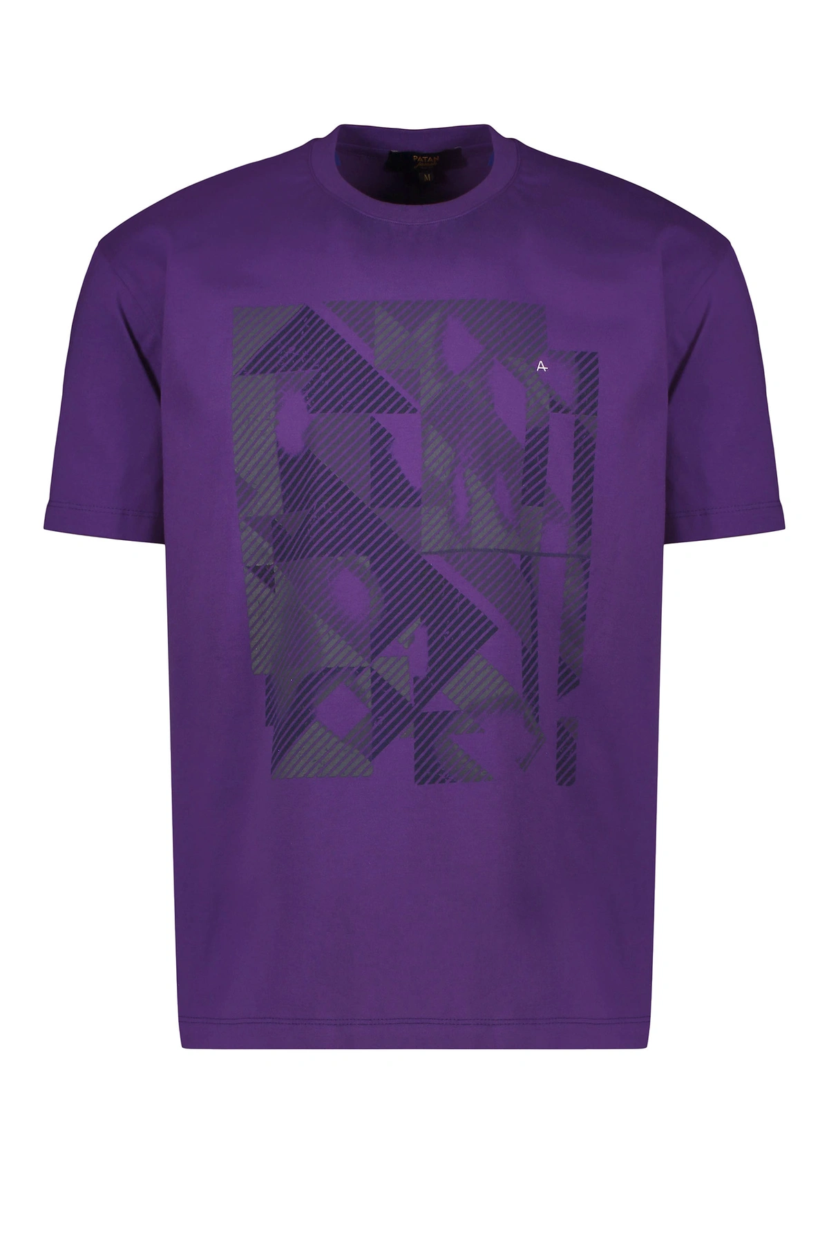 تیشرت آستین کوتاه مردانه یقه گرد رنگ بنفش هاشور از برند پاتن جامه خرید آسان با ارسال رایگان.