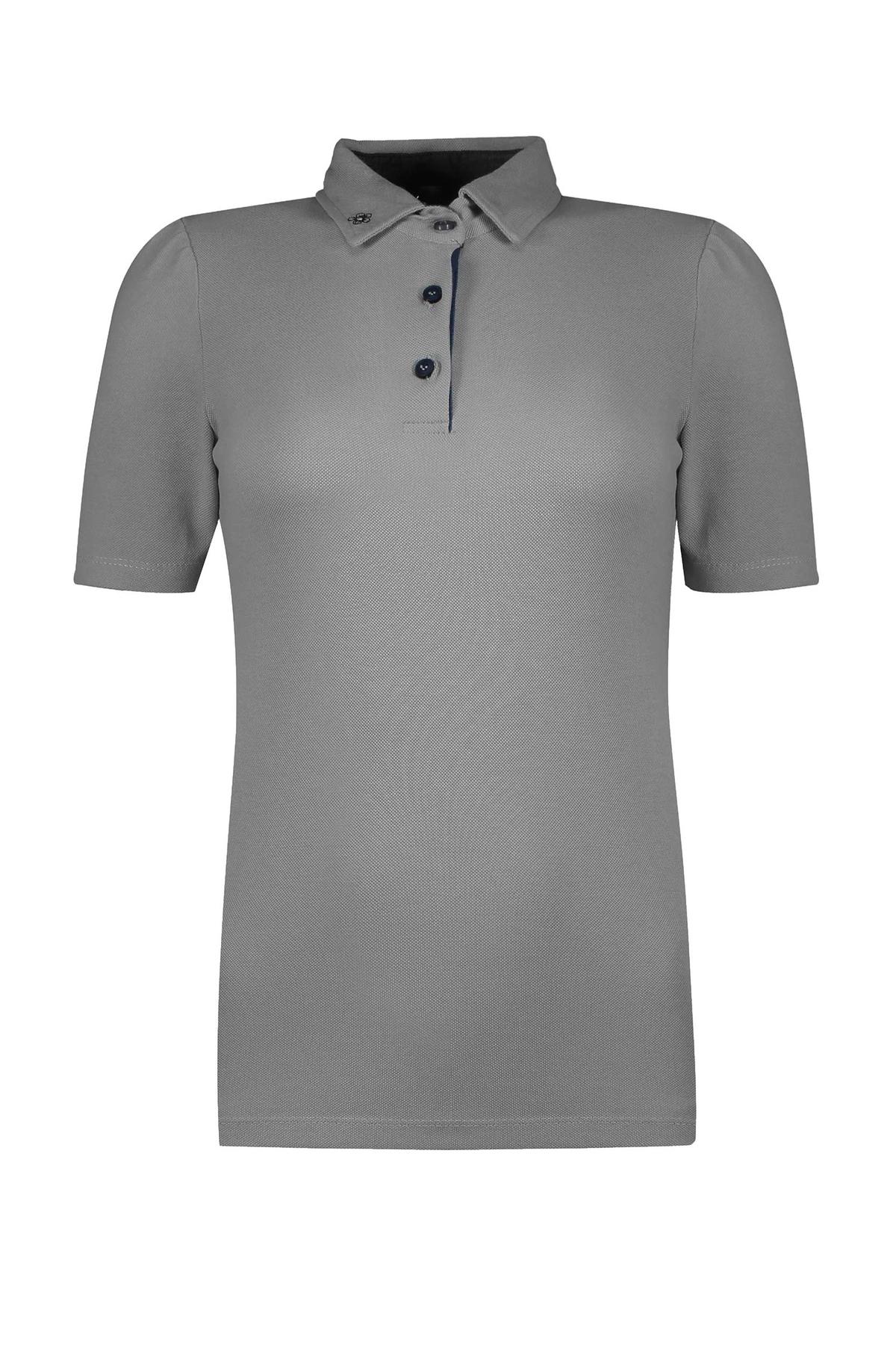 پولوشرت آستین کوتاه زنانه برند پاتن جامه یقه دار رنگ طوسی.