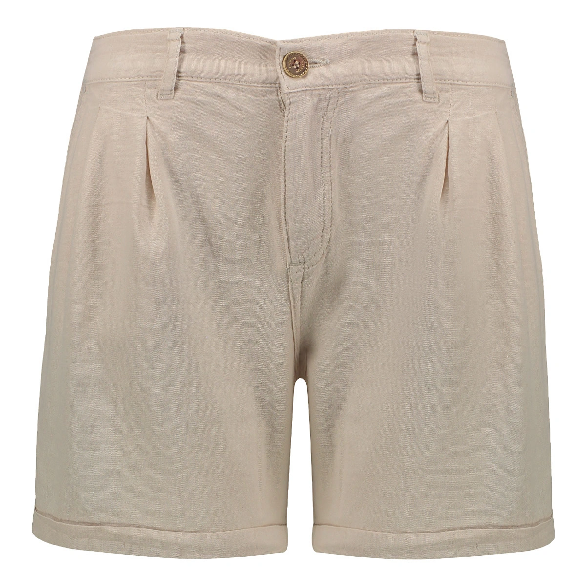 شلوارک کتان زنانه مدل کوتاه رنگ کرم از برند پاتن جامه خرید آنلاین و راحت  با ارسال رایگان. 