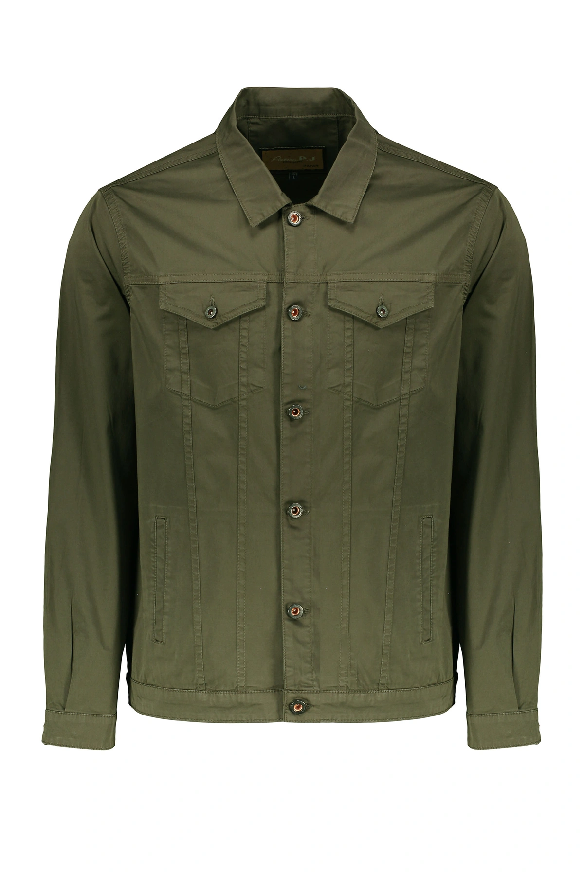 کت مردانه چهارجیب از برند پاتن جامه رنگ سبز تیره