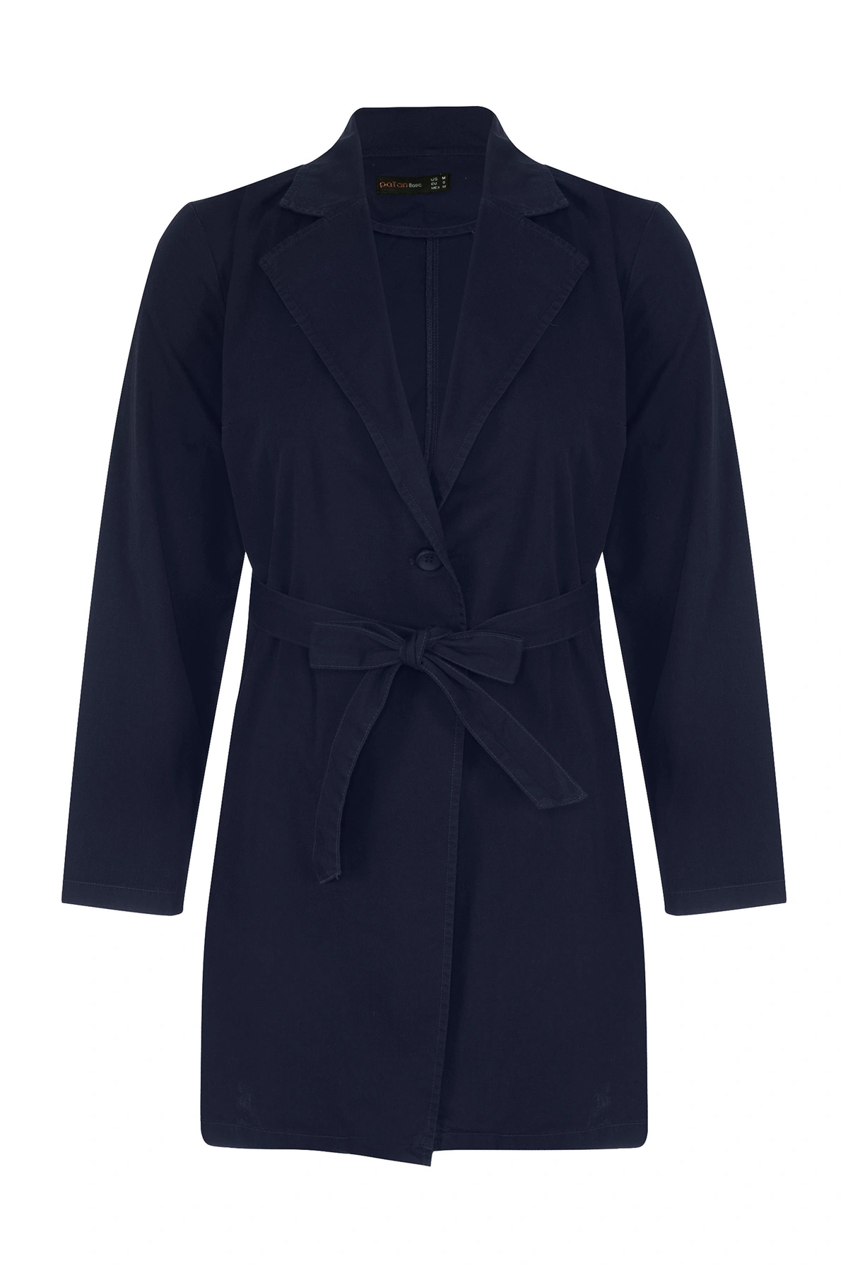 مانتو زنانه خنک دارای کمربند رنگ سرمه ای خرید آنلاین از پاتن جامه ارسال رایگان. 