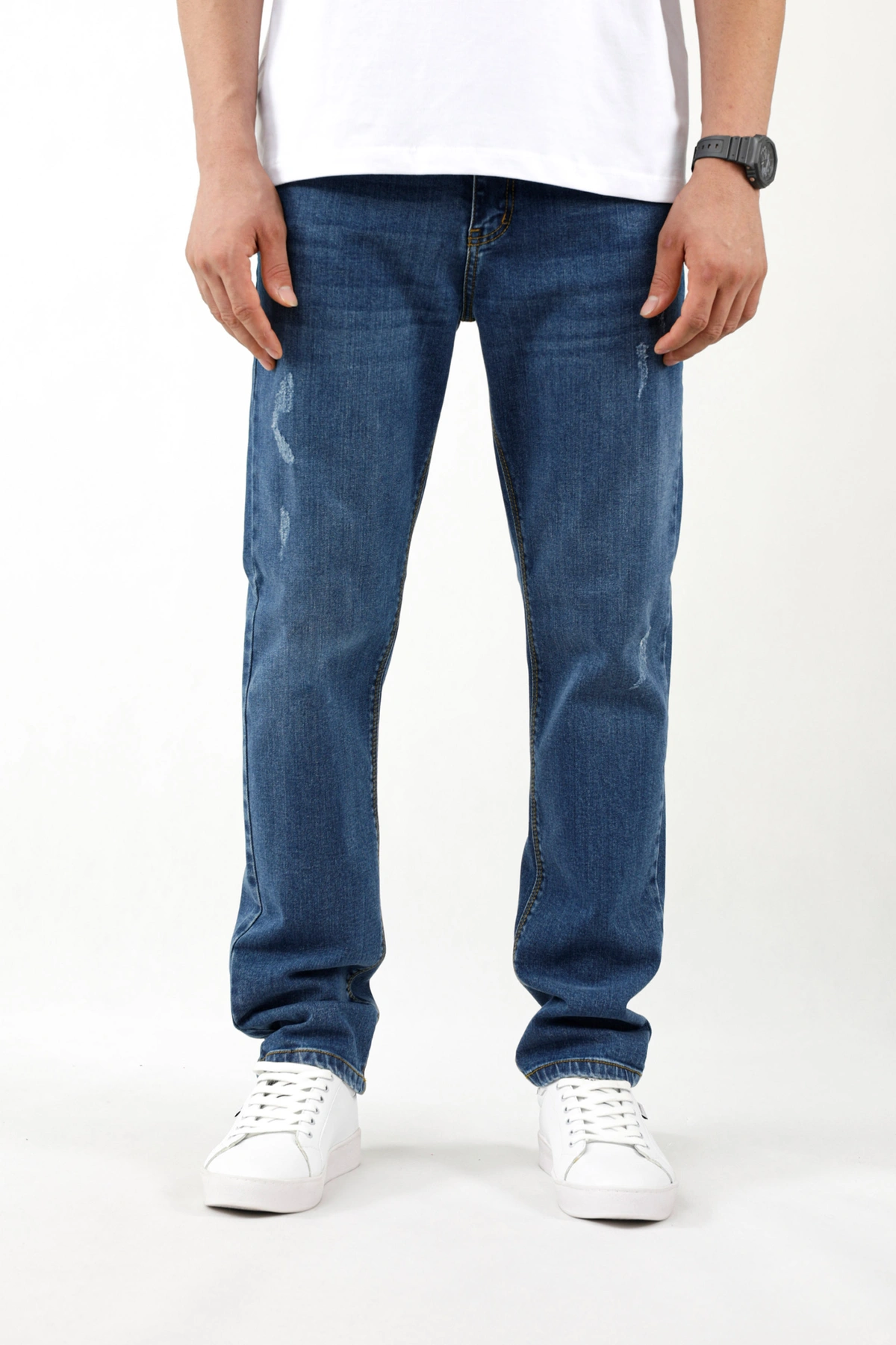 شلوار جین مردانه مدل راسته سنگشور آبی تیره خرید از فروشگاه آنلاین پاتن جامه. 