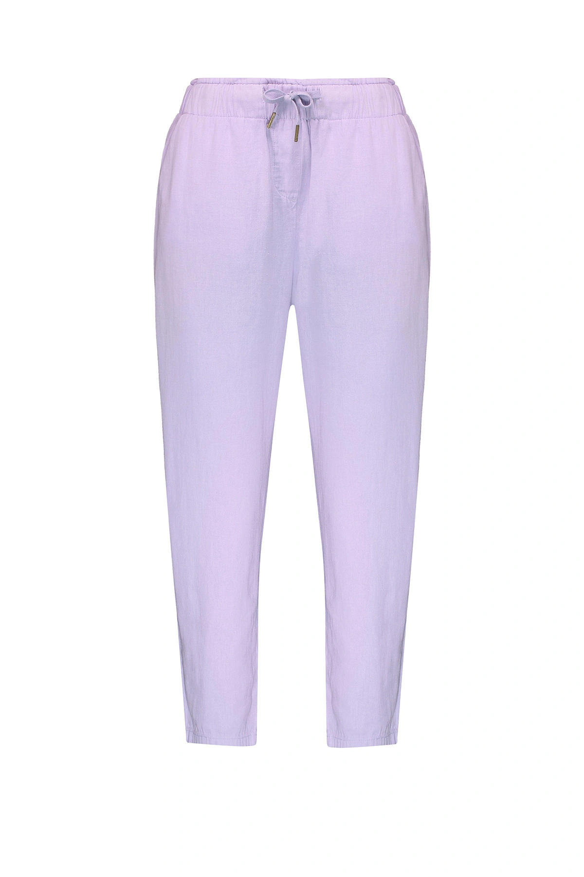 خرید شلوار لینن زنانه کمر کشدار دمپا ساده. شلوار زنانه رنگ یاسی ارسال رایگان. 