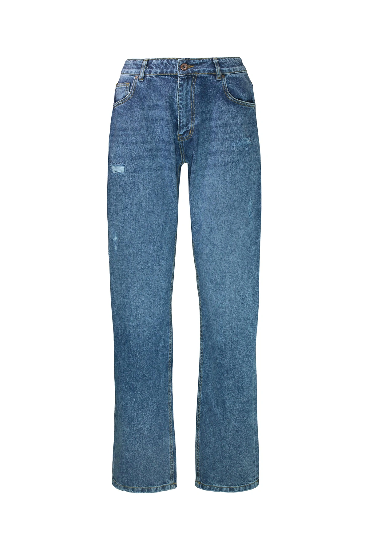 شلوار جین بگ مردانه از برند پاتن جامه ، شلوار جین زاپدار استایل بگ فاق متوسط دمپا گشاد.