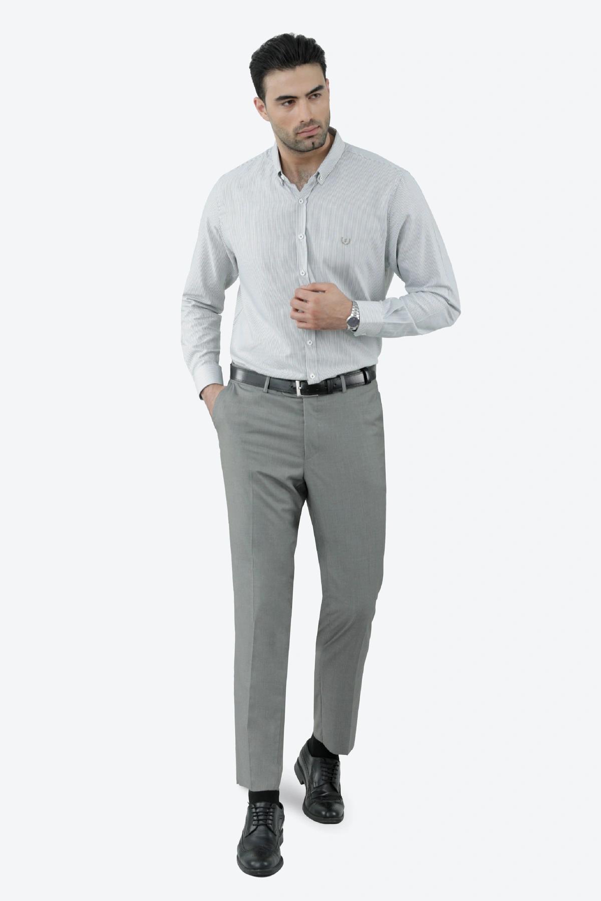 پیراهن آستین بلند رگولار مردانه طرح راه راه ، پیراهن برند پاتن جامه ارسال رایگان. 