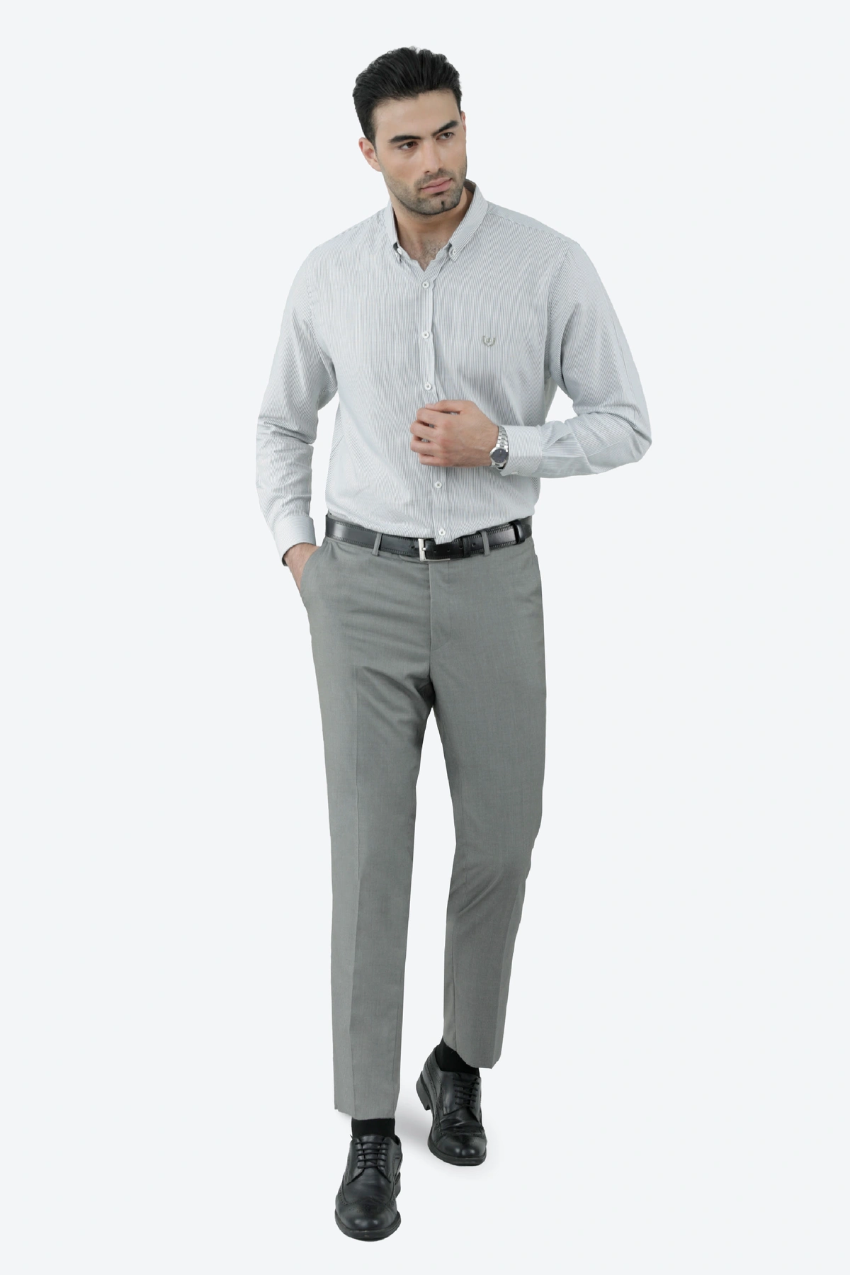 پیراهن آستین بلند رگولار مردانه طرح راه راه ، پیراهن برند پاتن جامه ارسال رایگان. 