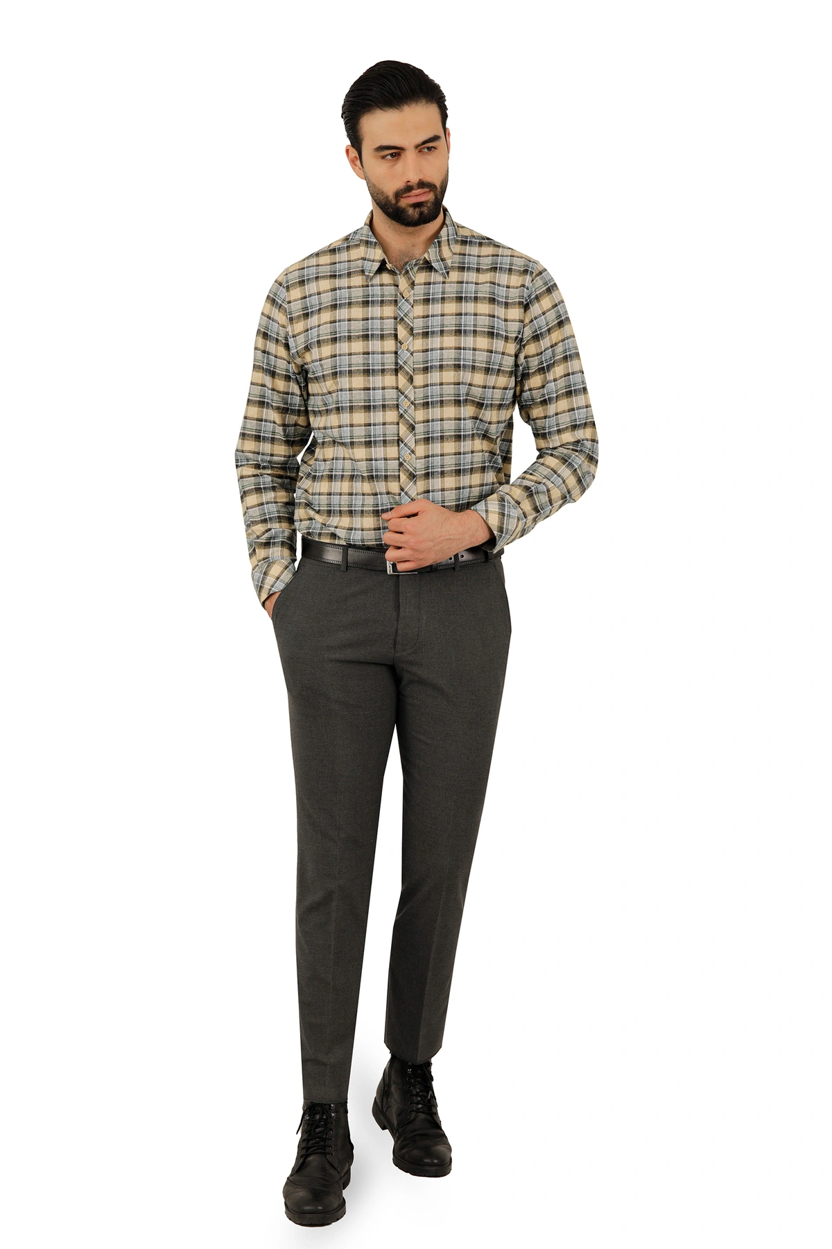 پیراهن طرح چهارخانه بدون جیب پشمی مردانه ، از برند پاتن جامه خرید آسان و ارسال رایگان.